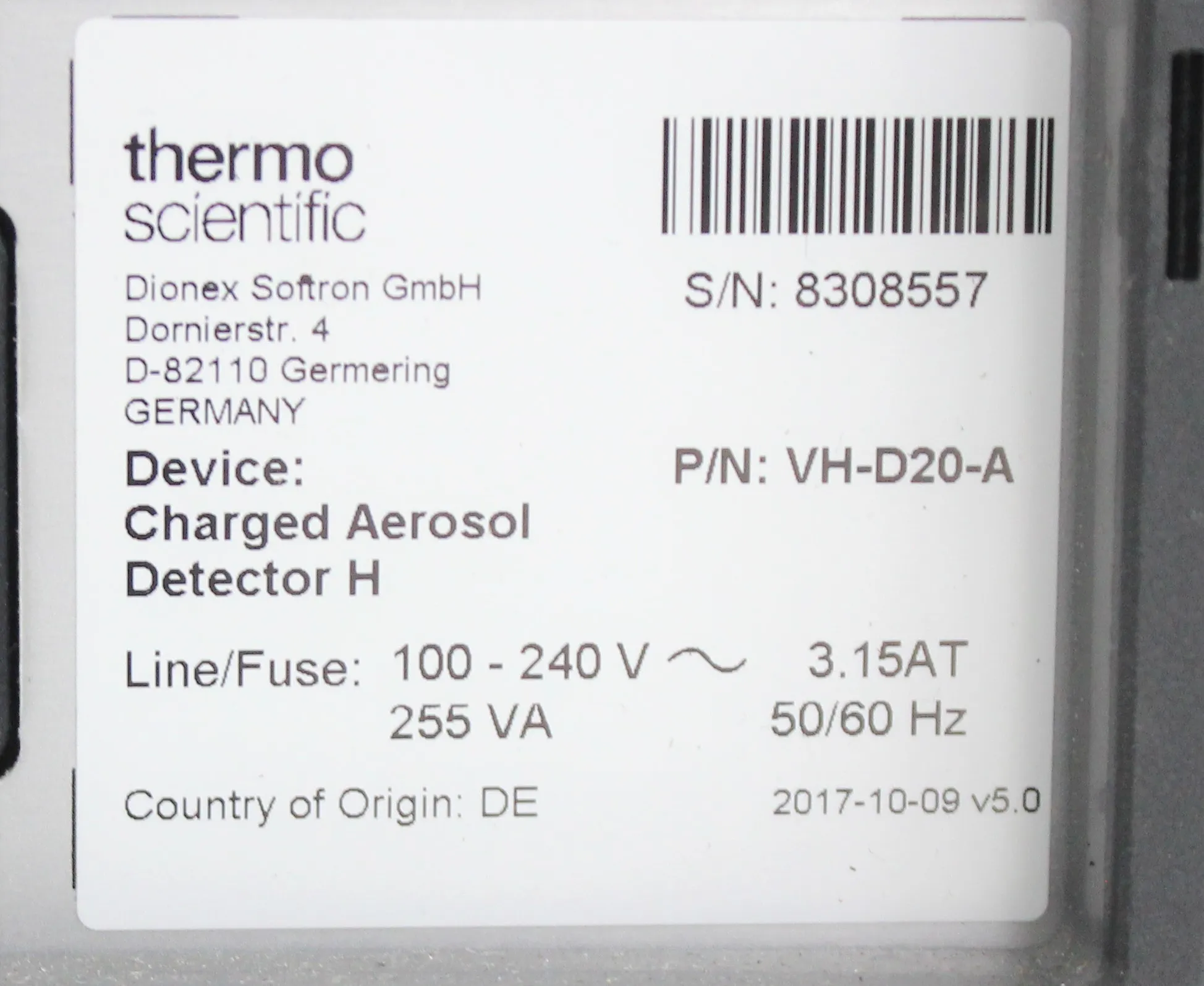 Thermo Scientific Charged Aerosol Detector H