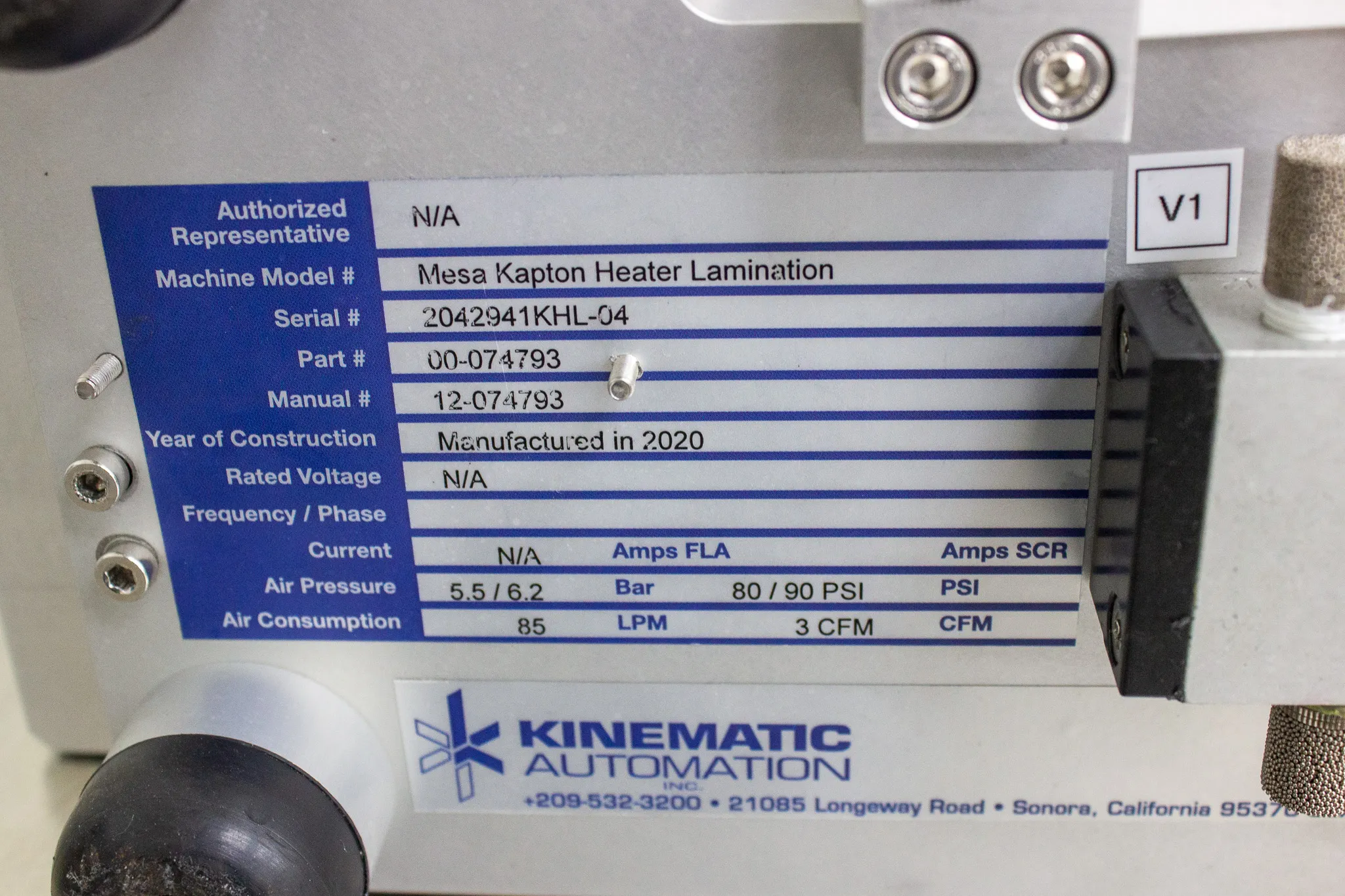 Kinematic Automation Mesa Kapton Heater Lamination