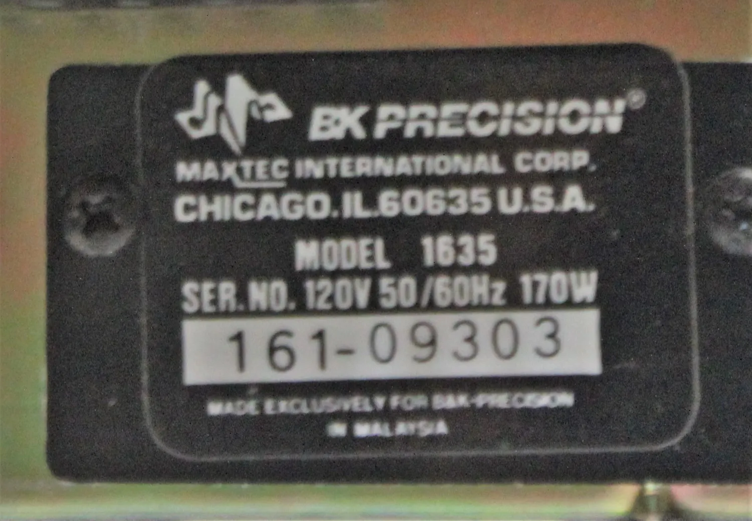 B and K Precision 1635 Series DC Power Supply