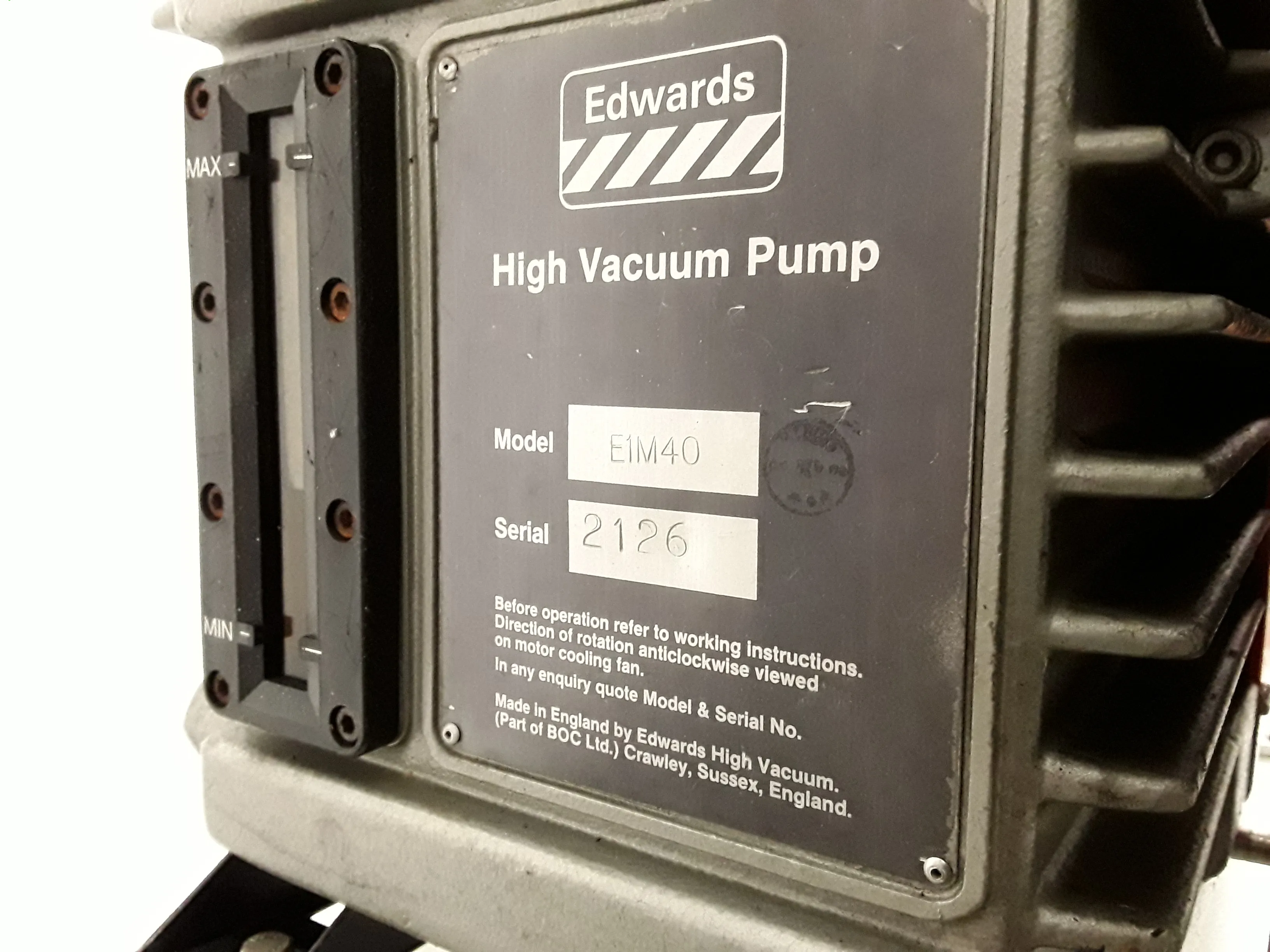 Edwards E1M40 Vacuum Pump with Tank