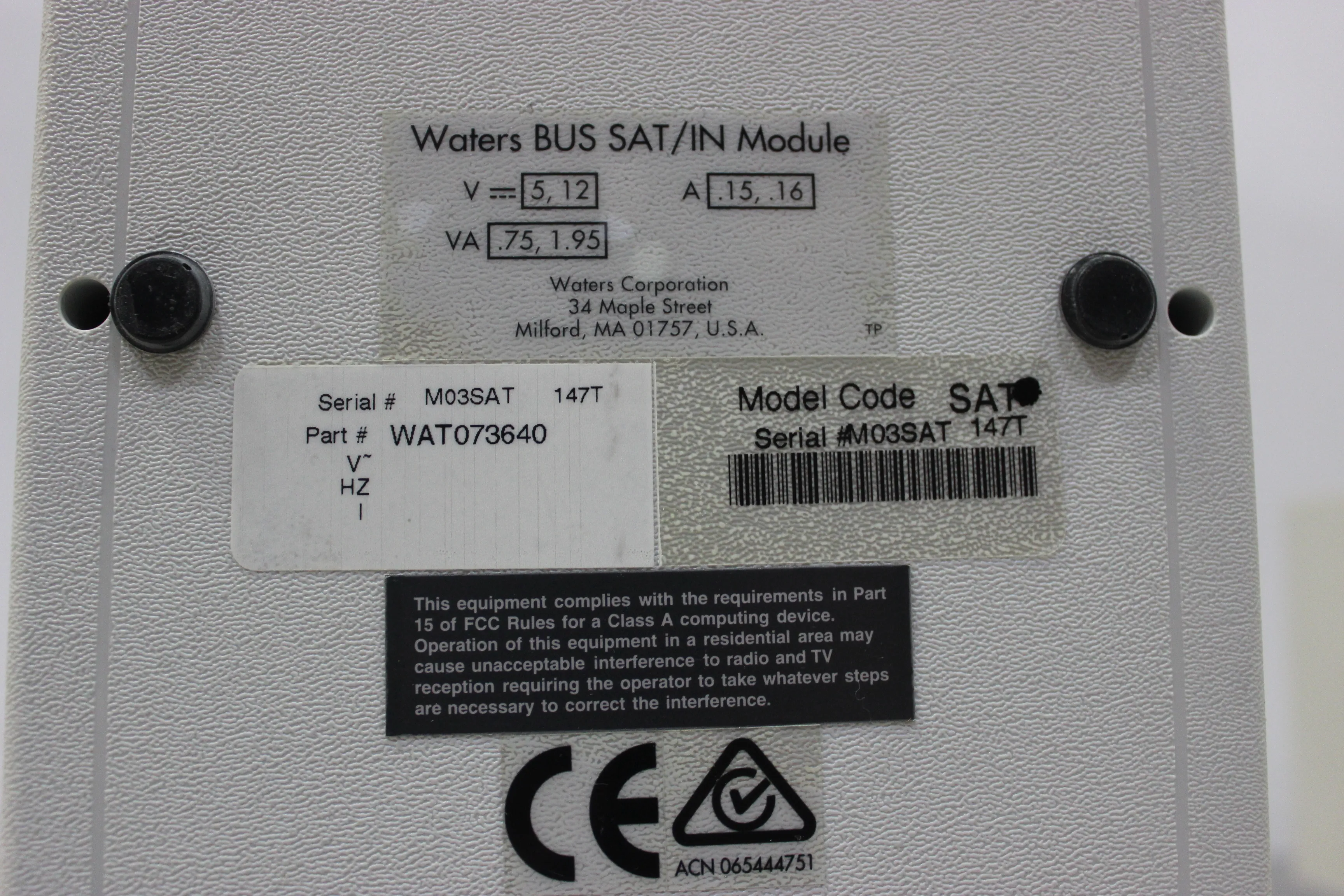 Waters Bus SAT/IN Module - Used Laboratory Accessory