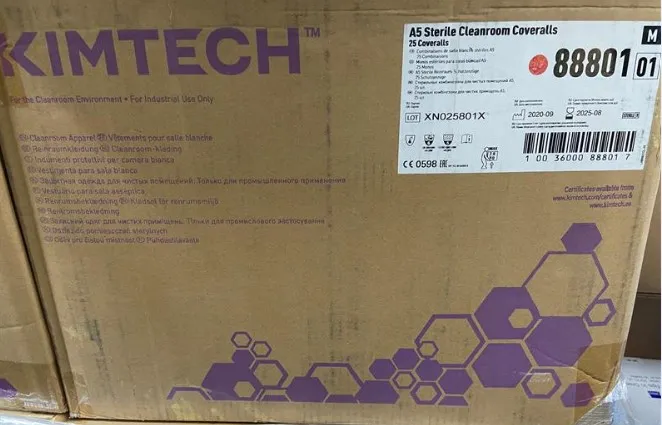 25 Kimtech A5 Sterile Cleanroom Coveralls / Case; White; New in Open Box