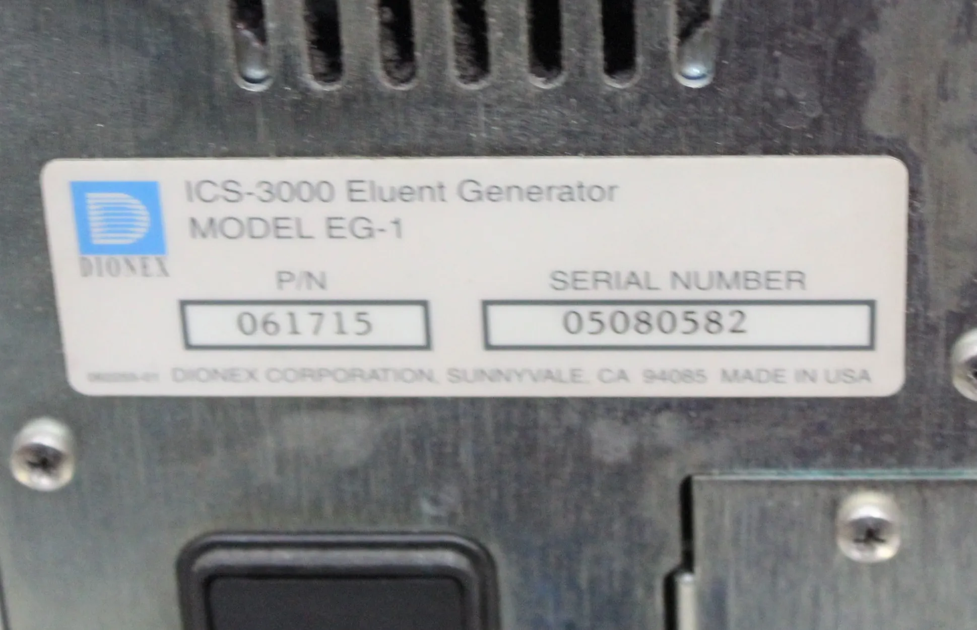 Dionex EG-1 Eluent Generator Module for HPLC / FPLC / GC / CE Systems - AS-IS