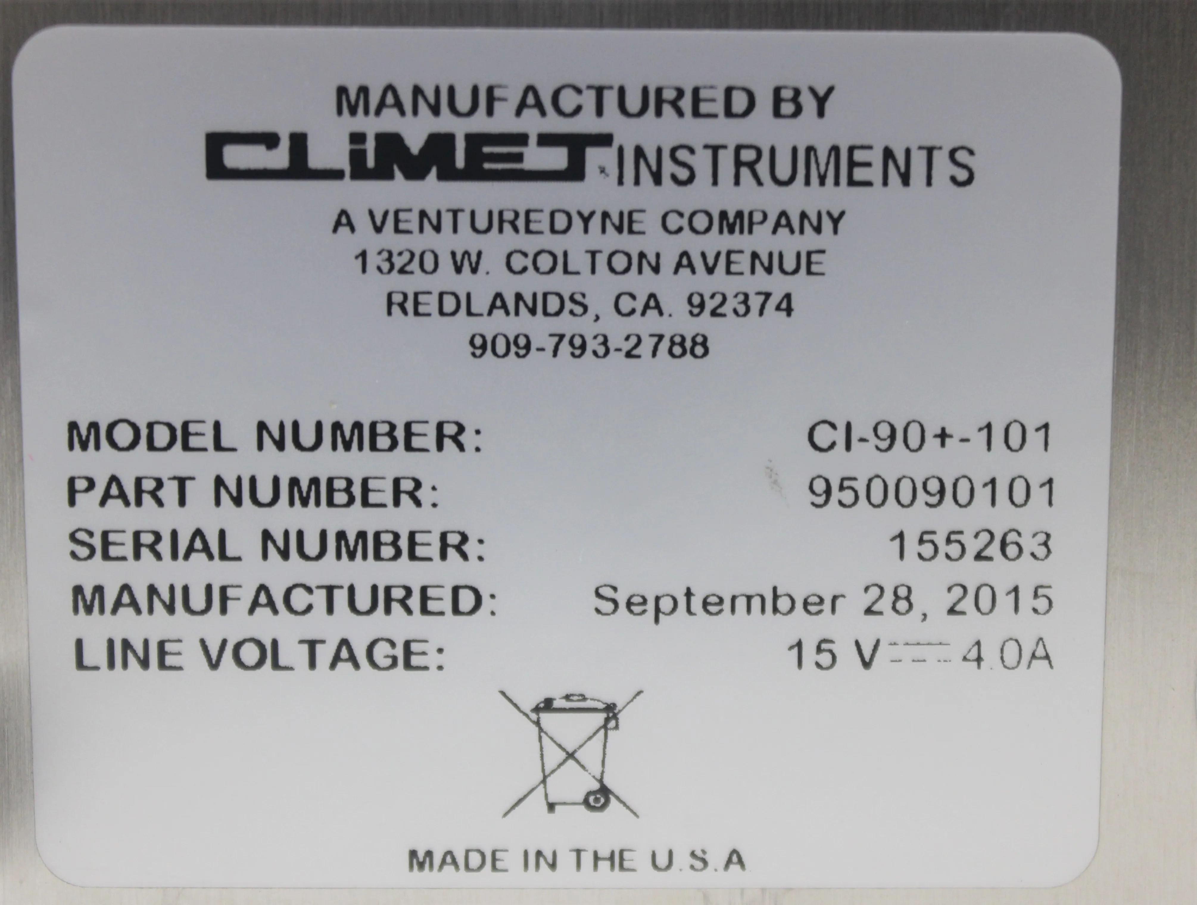 Used Climet Instruments CI-90+-101 Microbial Air Sampler