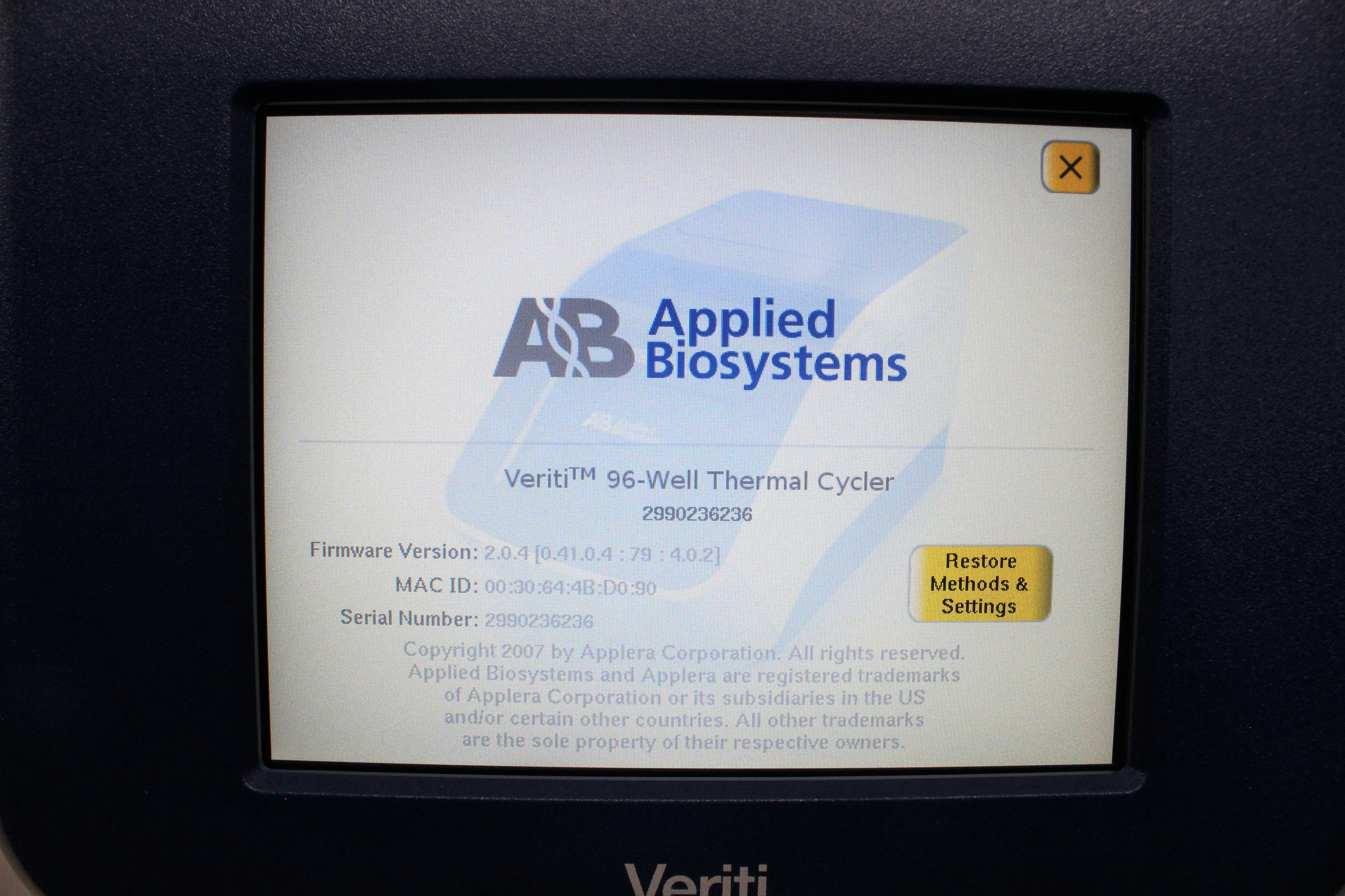 Applied Biosystems Veriti 96-Well Thermal Cycler