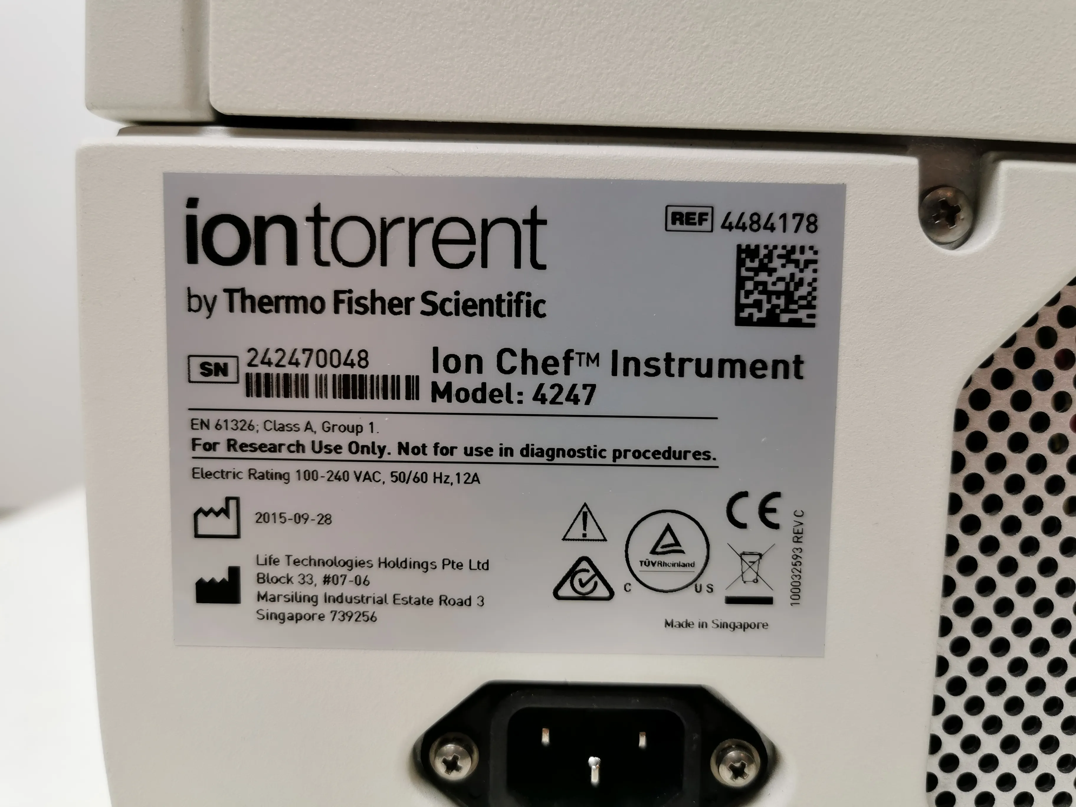 Ion Torrent / Life Technologies Ion Chef System Model 4247