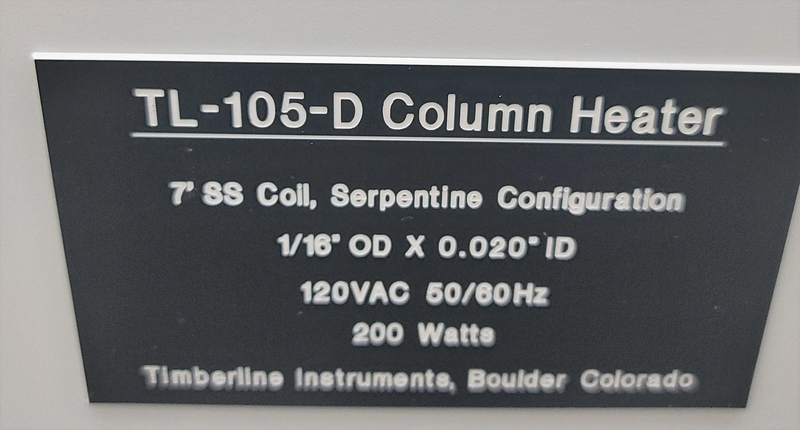 Timberline TL-105 HPLC Column Heater