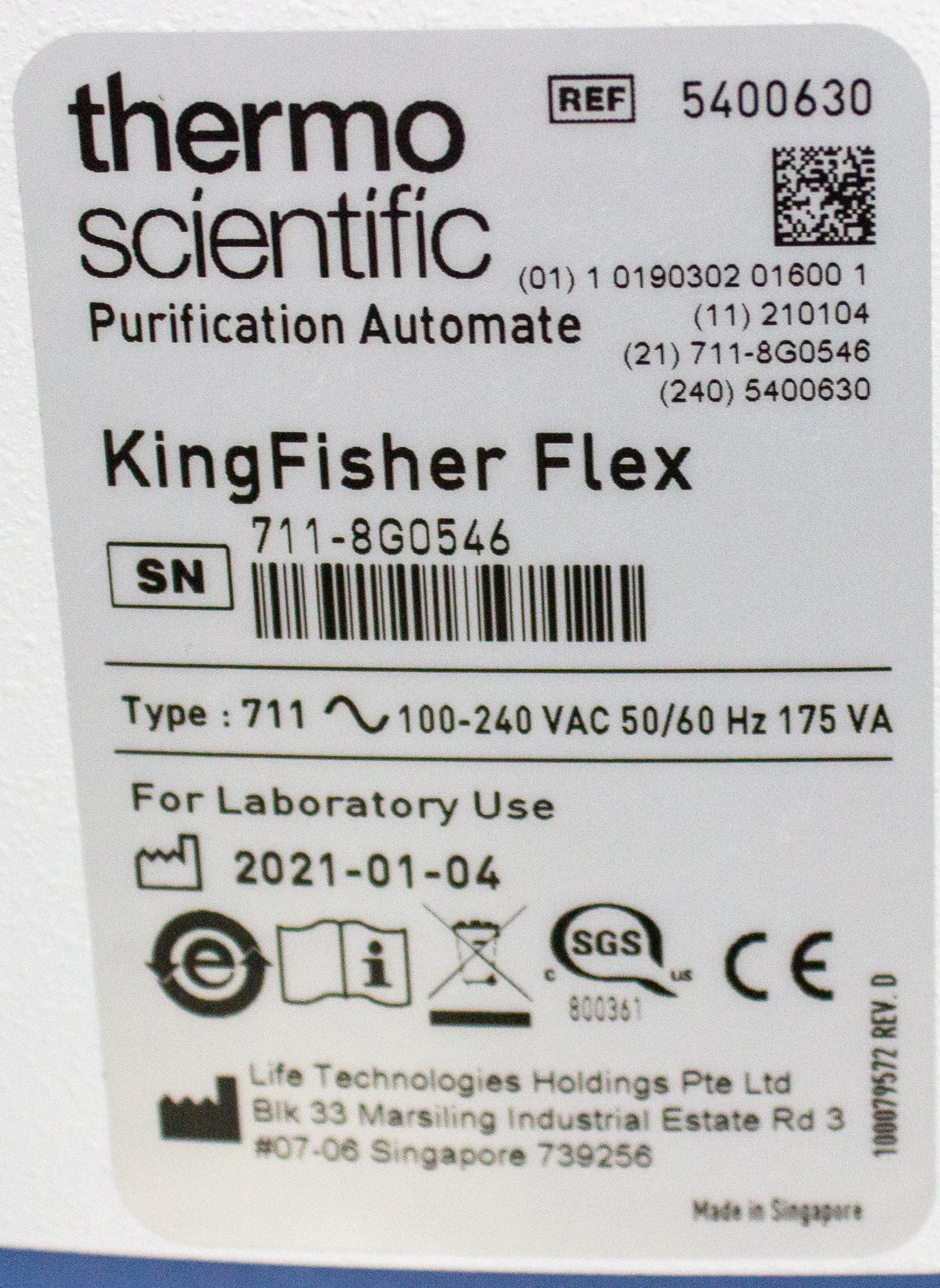 Thermo KingFisher Flex DNA RNA Purification System w/ 96 Deep-Well Head 5400630 (Storage)