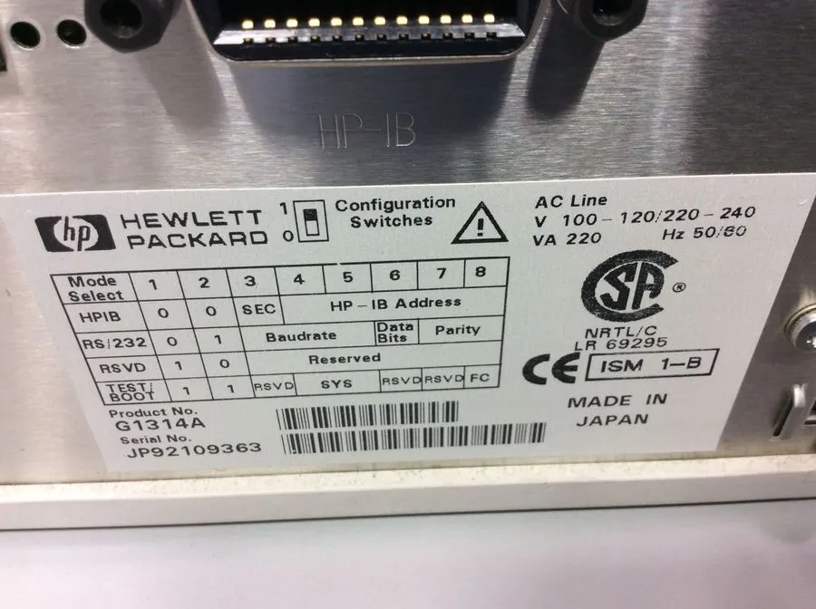 Agilent HP Series 1100 G1314A Variable Wavelength Detector