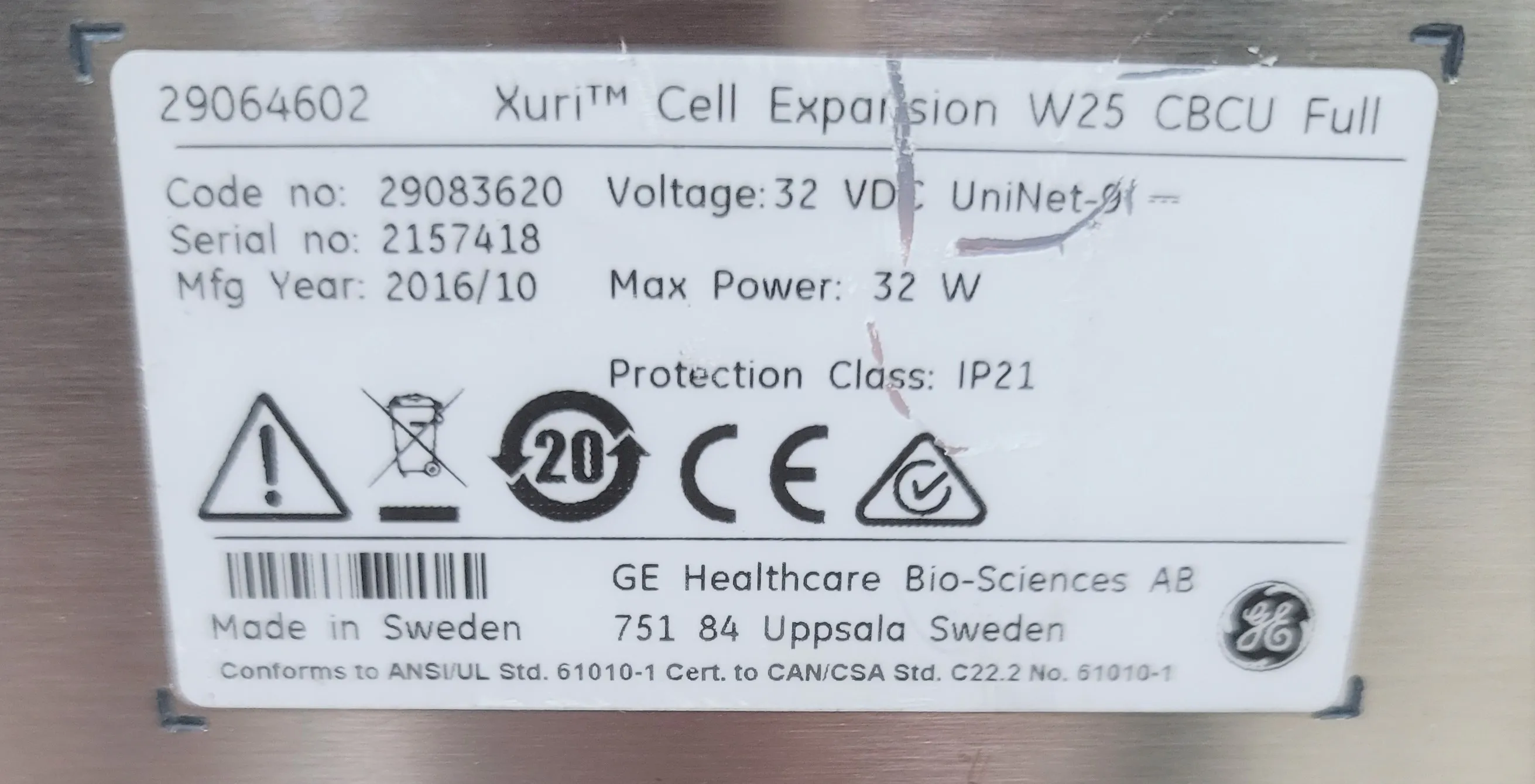 GE Xuri Call Expansion W25 CBCU Full Used Lab Equipment