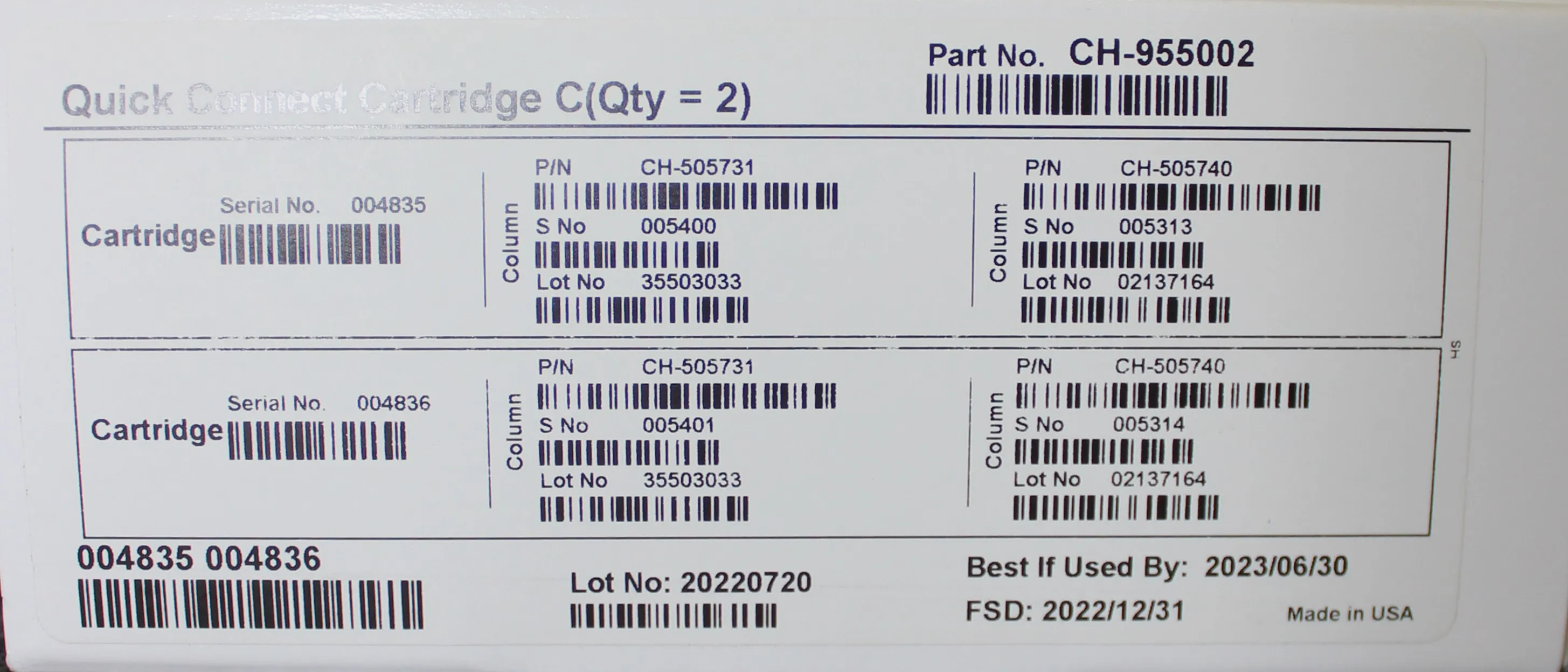 Thermo Fisher Scientific Quick Connect Cartridge Valve Interface Modules - Column: CH505731