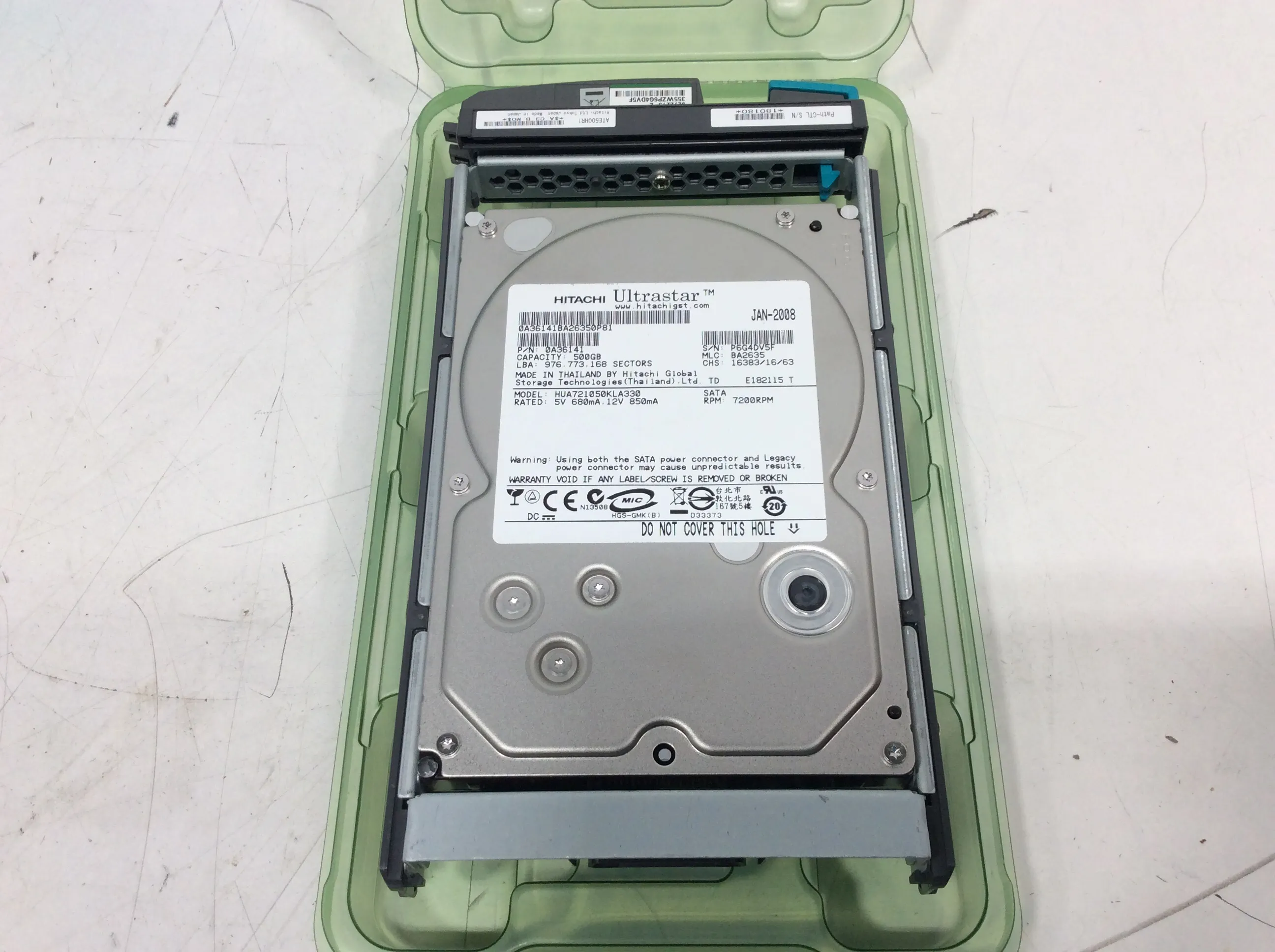 Hitachi Ultrastar HUA721050KLA330 500GB SATA Hard Drive P/N: 0A36141 (Lot of 12)