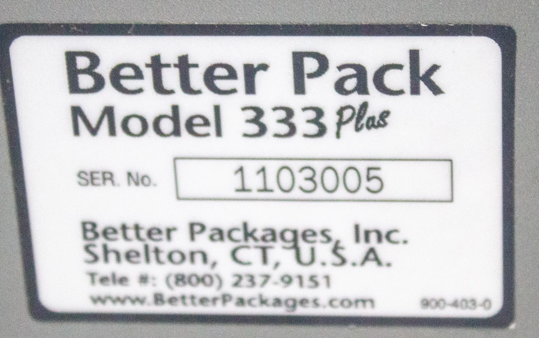 Better Packages Model Better Pack 333 Plus