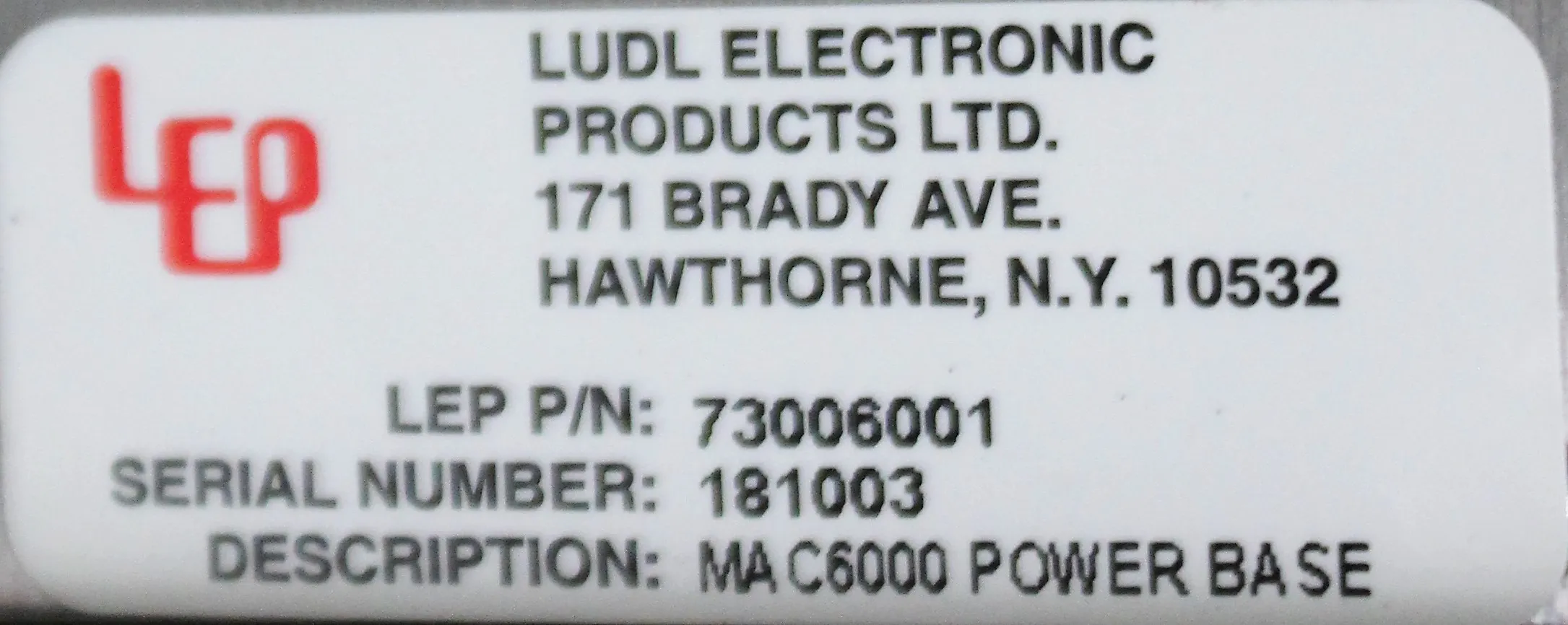 Ludl Electronic MAC 6000 System Automation Controller