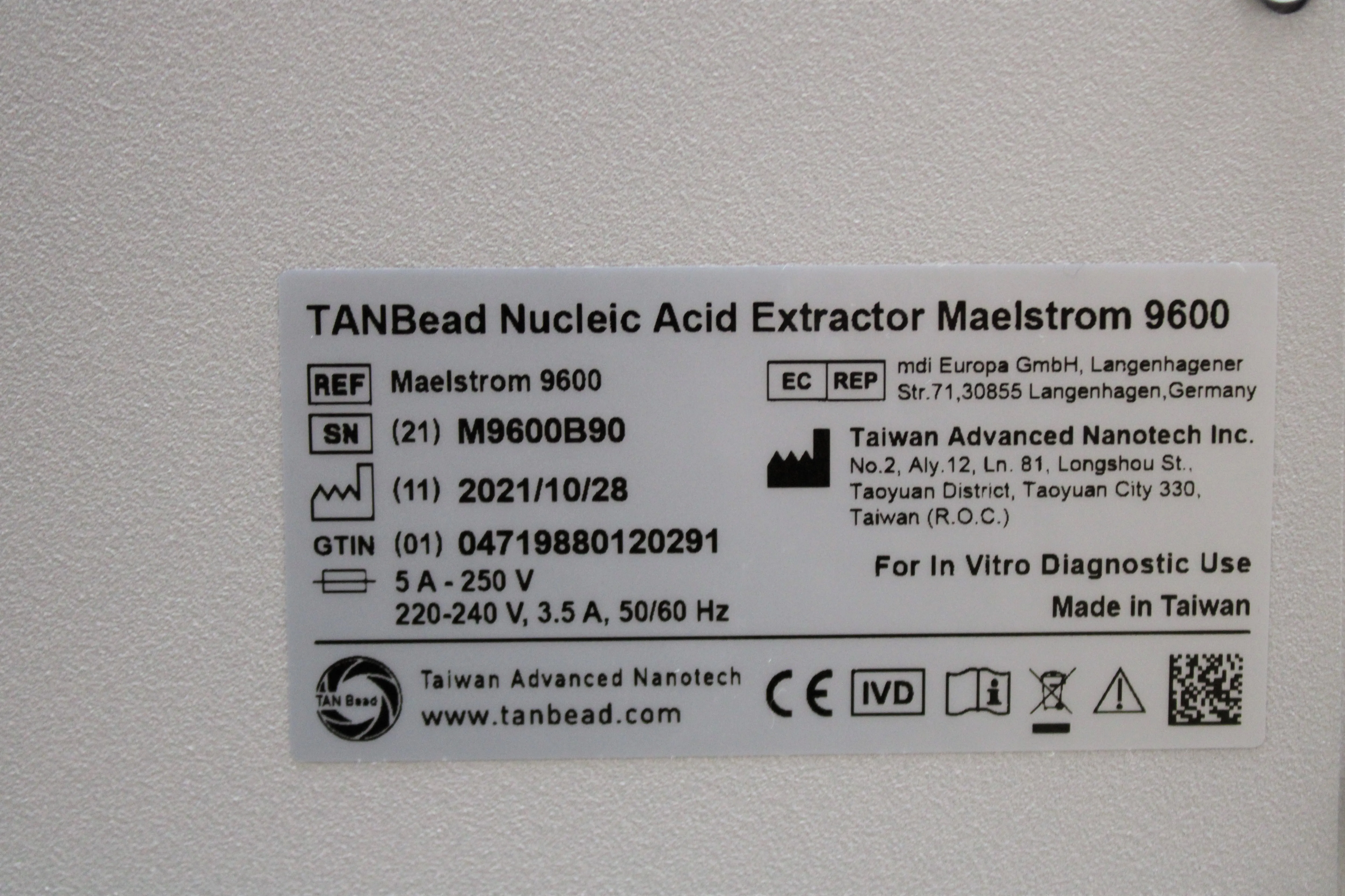 TANBead Maelstrom 9600 Nucleic Acid Extractor Real Time PCR Molecular Biology Lab Equipment