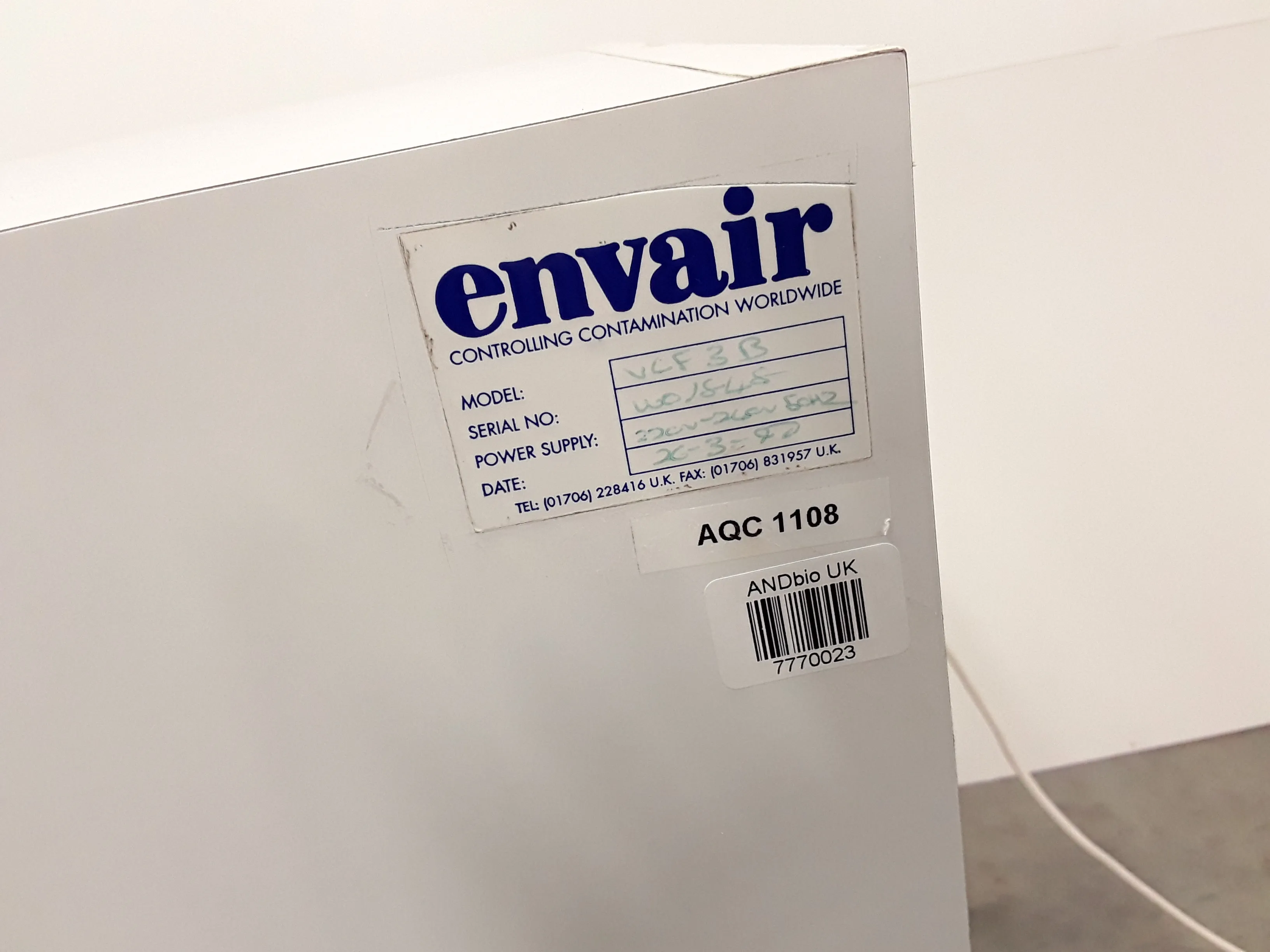 Envair VCF3B Laminar Flow Hood Clean Hood - Used, Class 2 - 30-Day Warranty