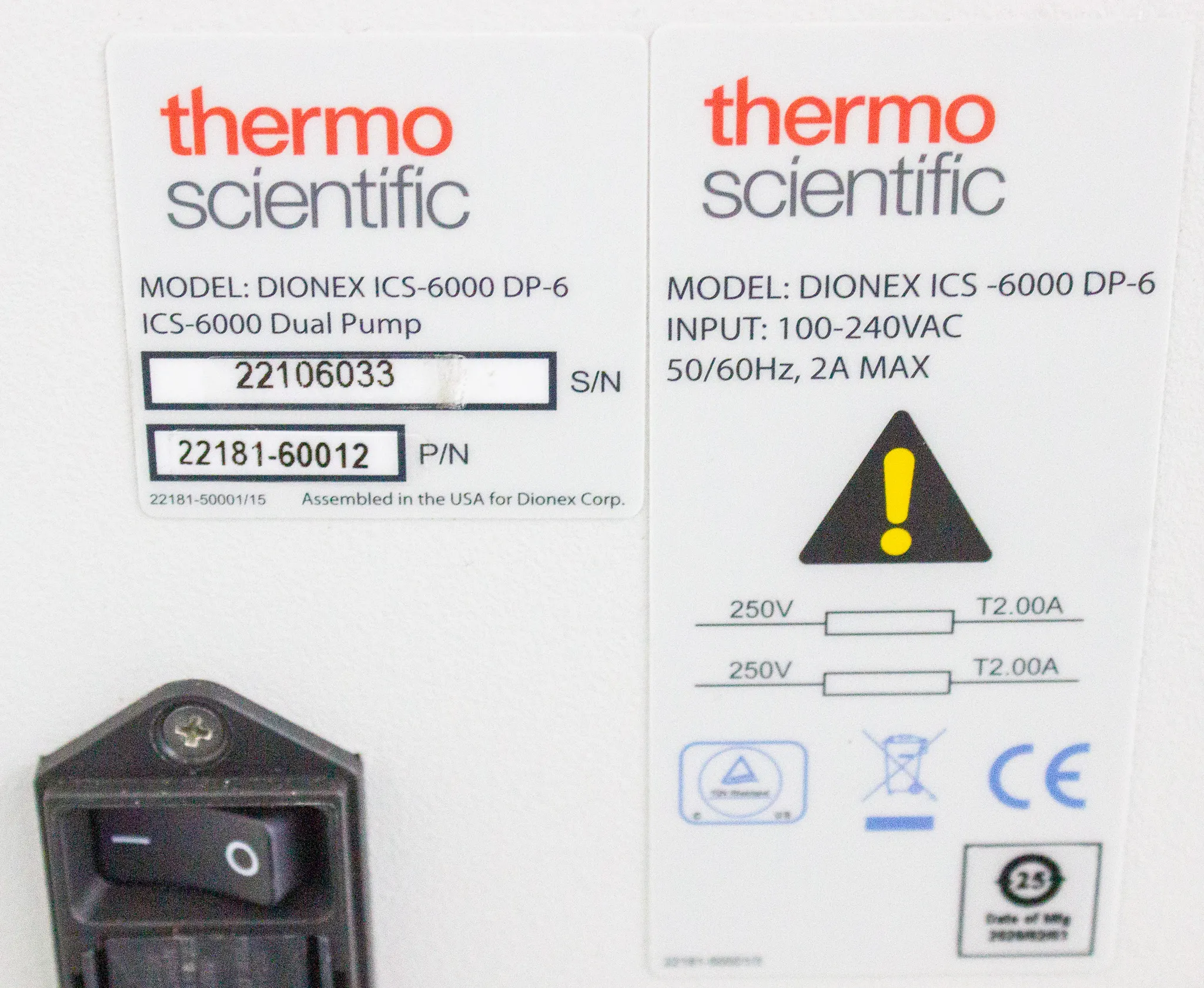 Thermo Scientific Dionex ICS-6000 DP-6 Dual Pump