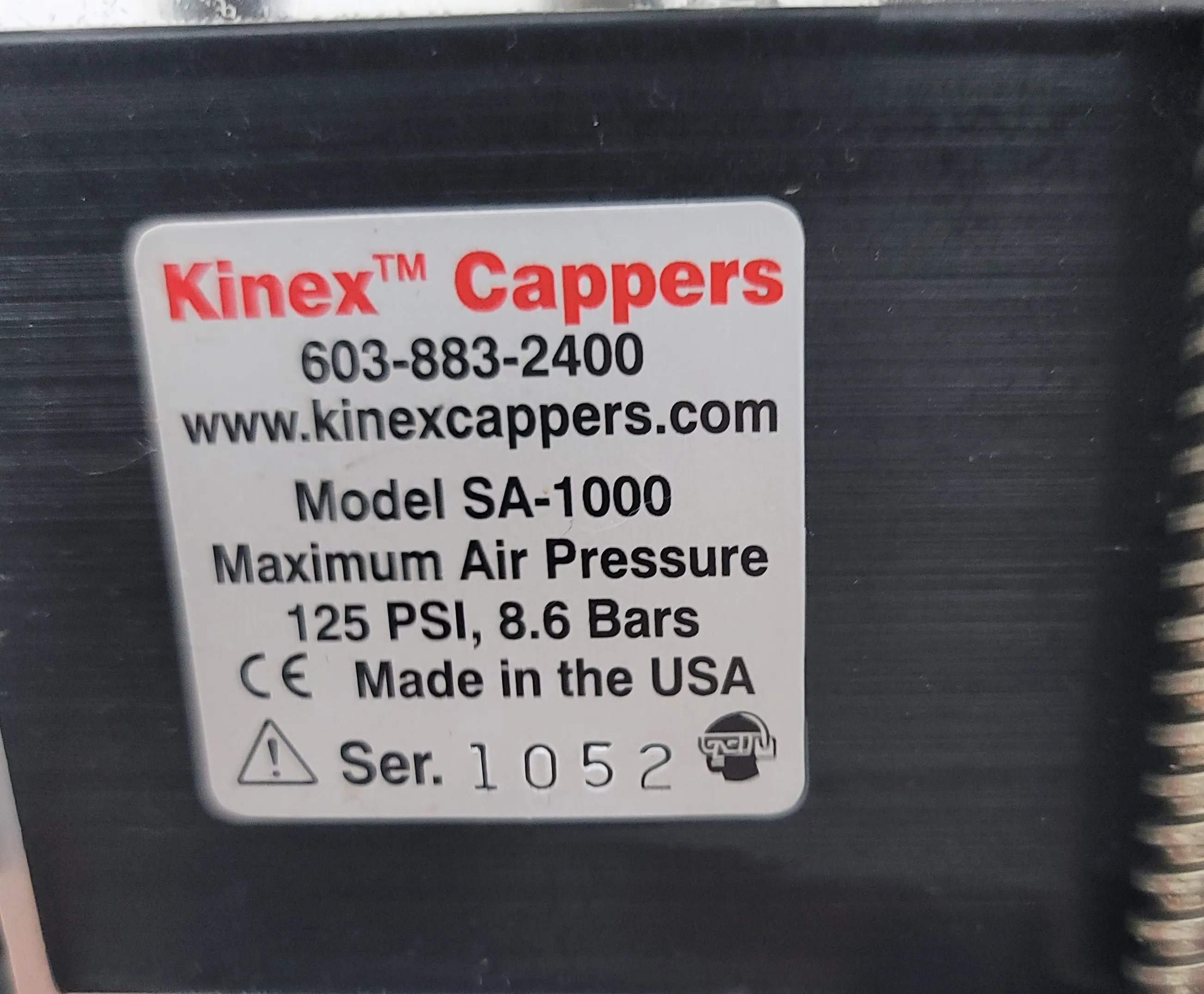 Kinex Cappers SA-1000 Benchtop Capping Machine