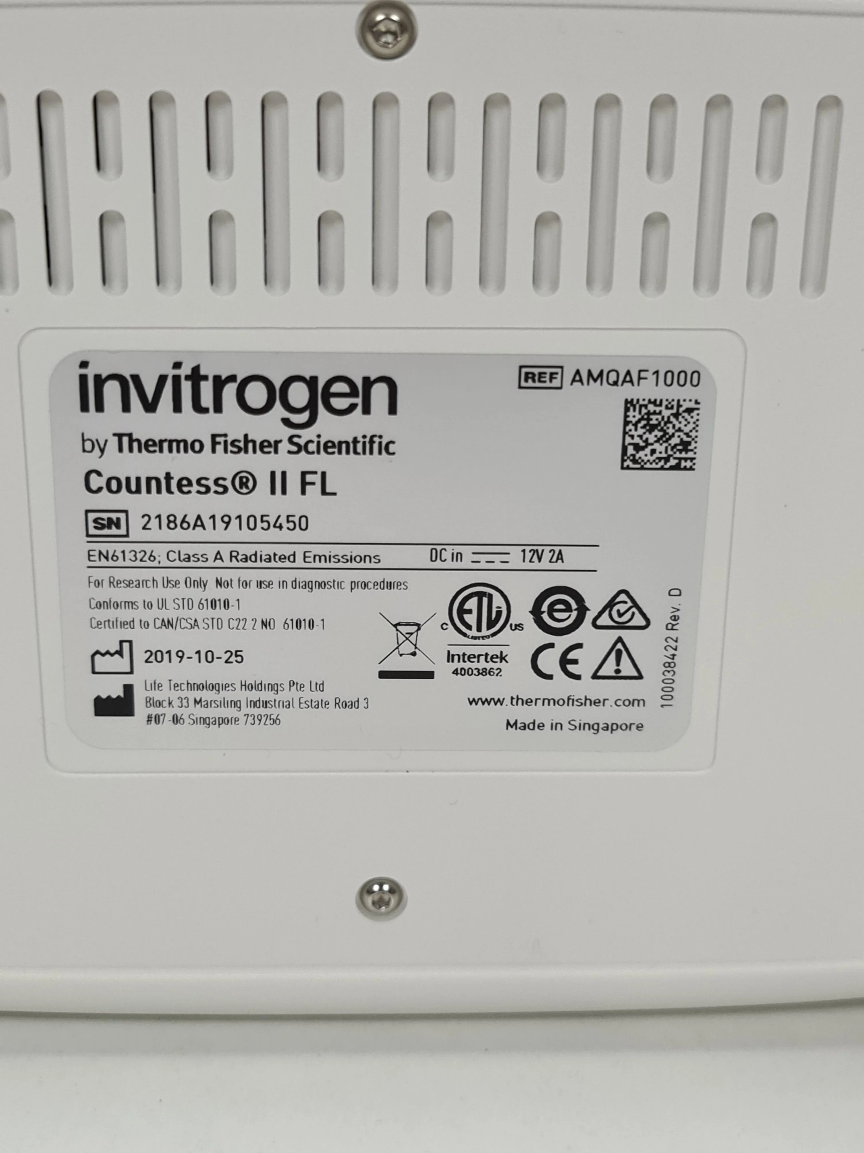 Invitrogen Countess II FL Automated Cell Counter AMQAF1000R