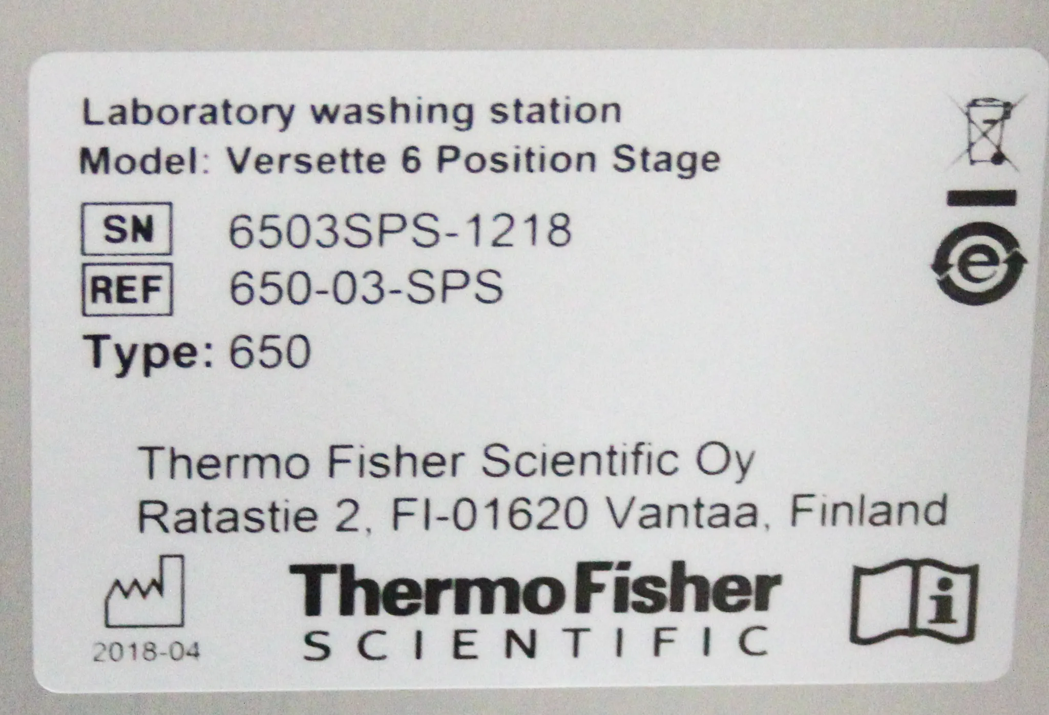 Thermo Scientific Versette 650-03-SPS Automated Liquid Handling System