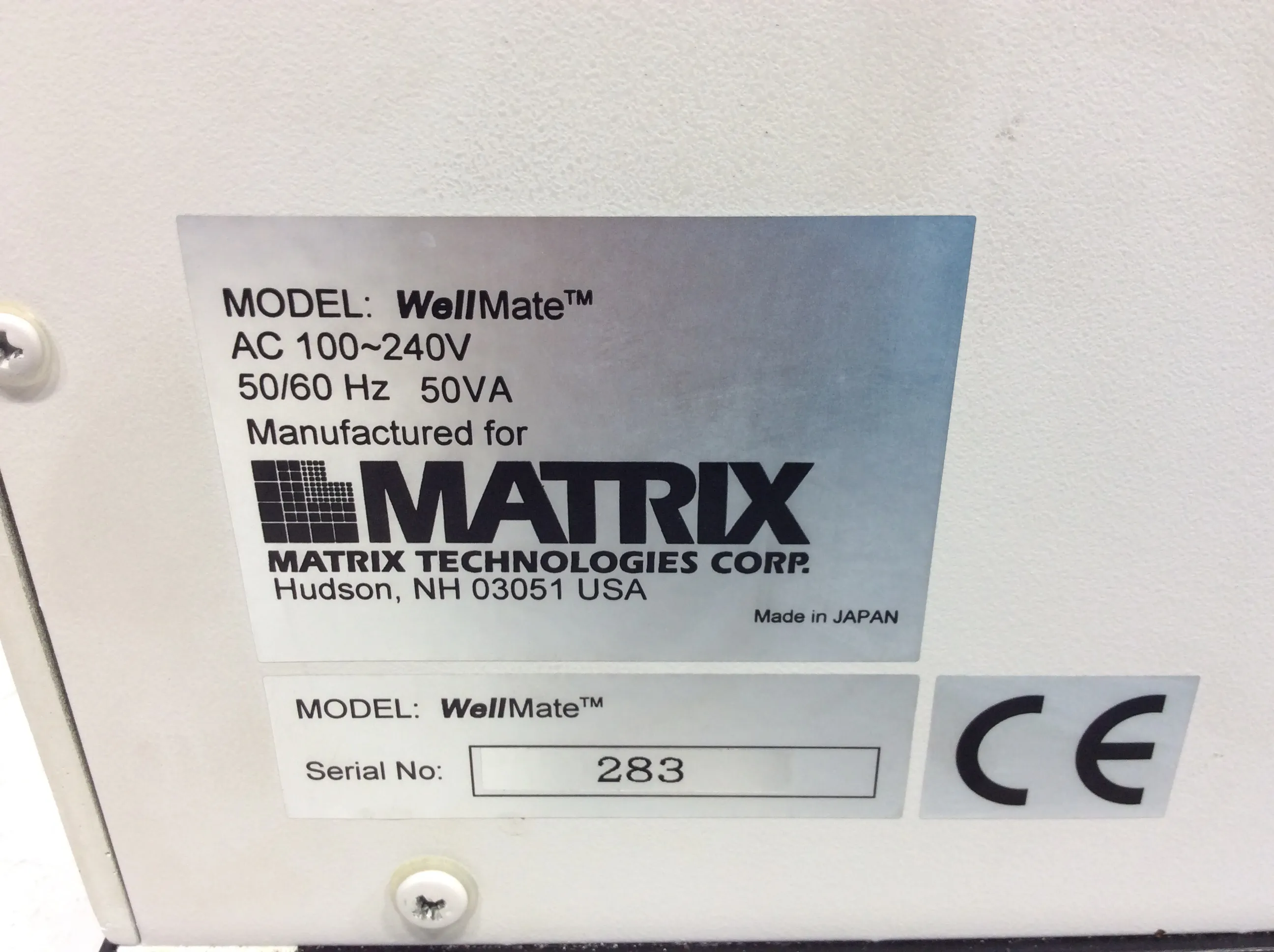 Matrix WellMate Microplate Filler Liquid Dispenser