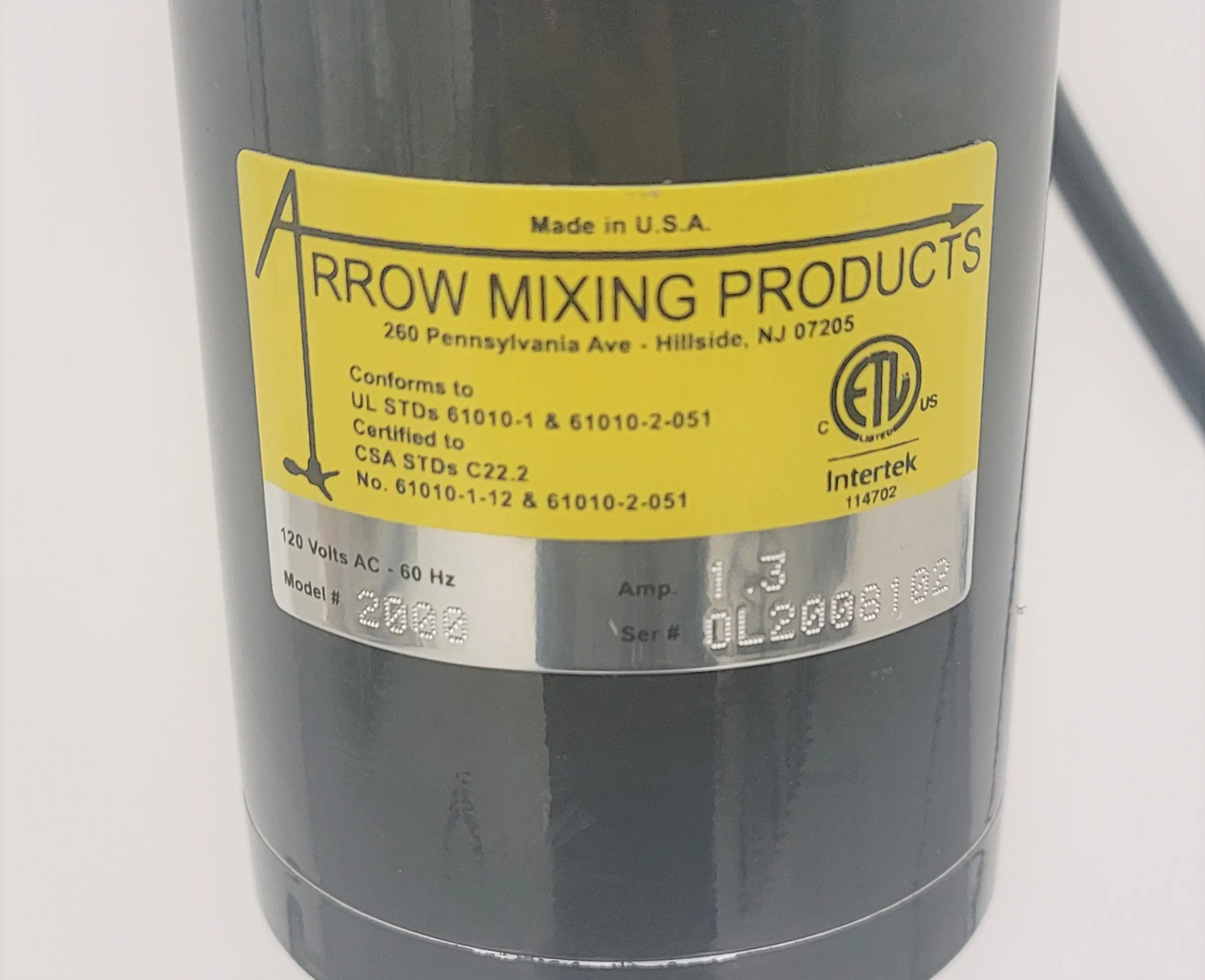 Arrow Engineering 2000 Heavy Duty Stirrer Unit Mixer 1/8HP, 2000 RPM