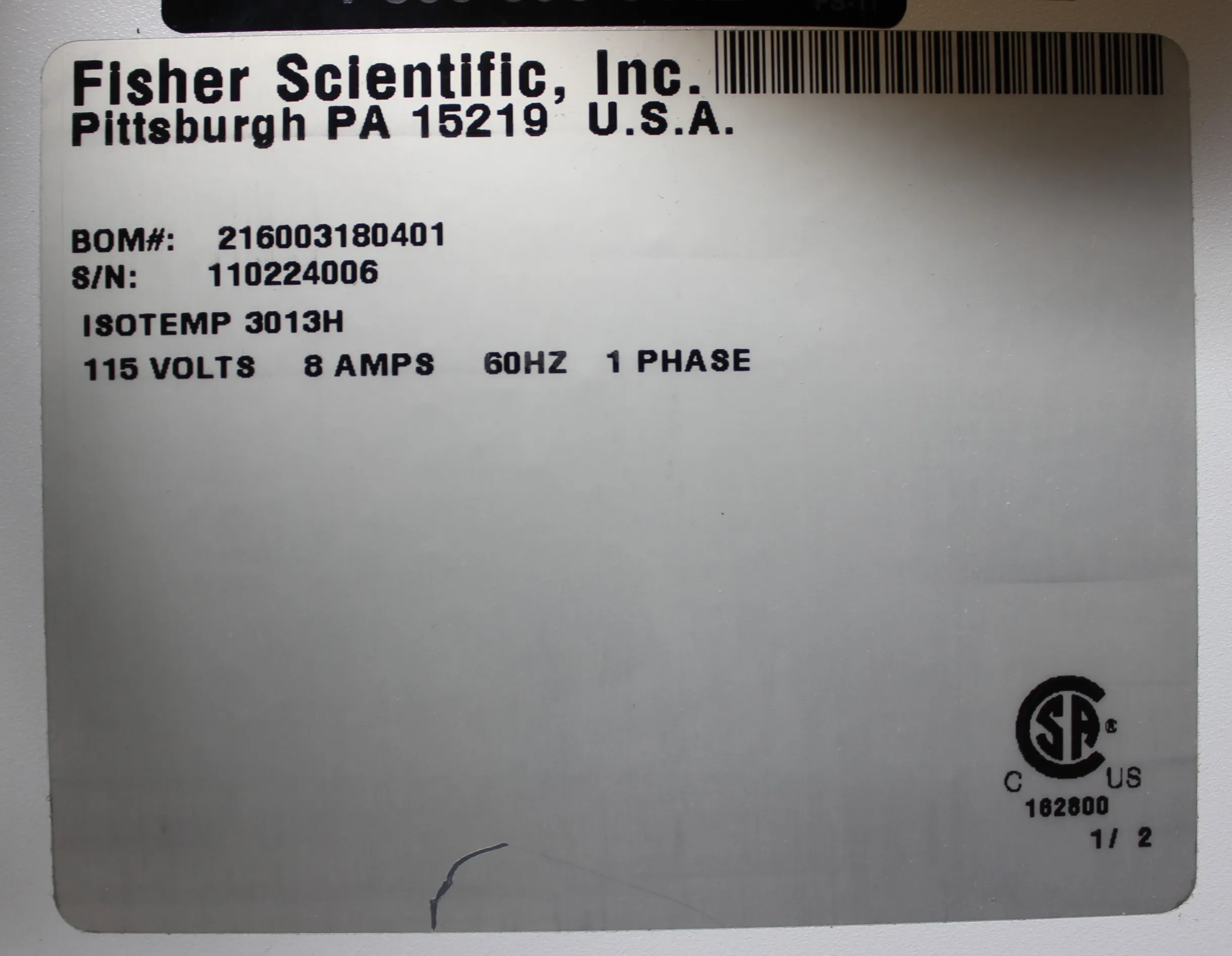 Fisher Scientific Isotemp Circulating Chiller 3013HP