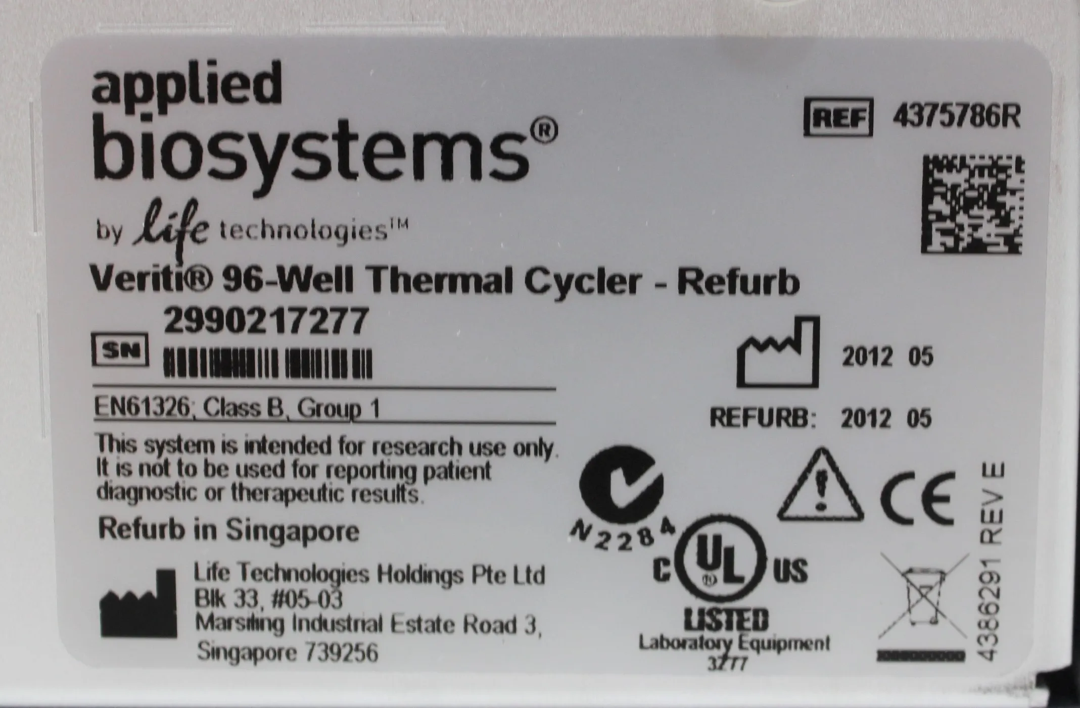 Applied Biosystems Veriti 96-Well Thermal Cycler