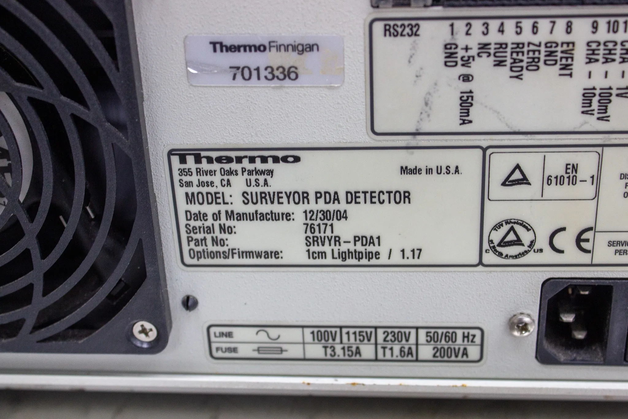 Thermo Finnigan Surveyor PDA Detector