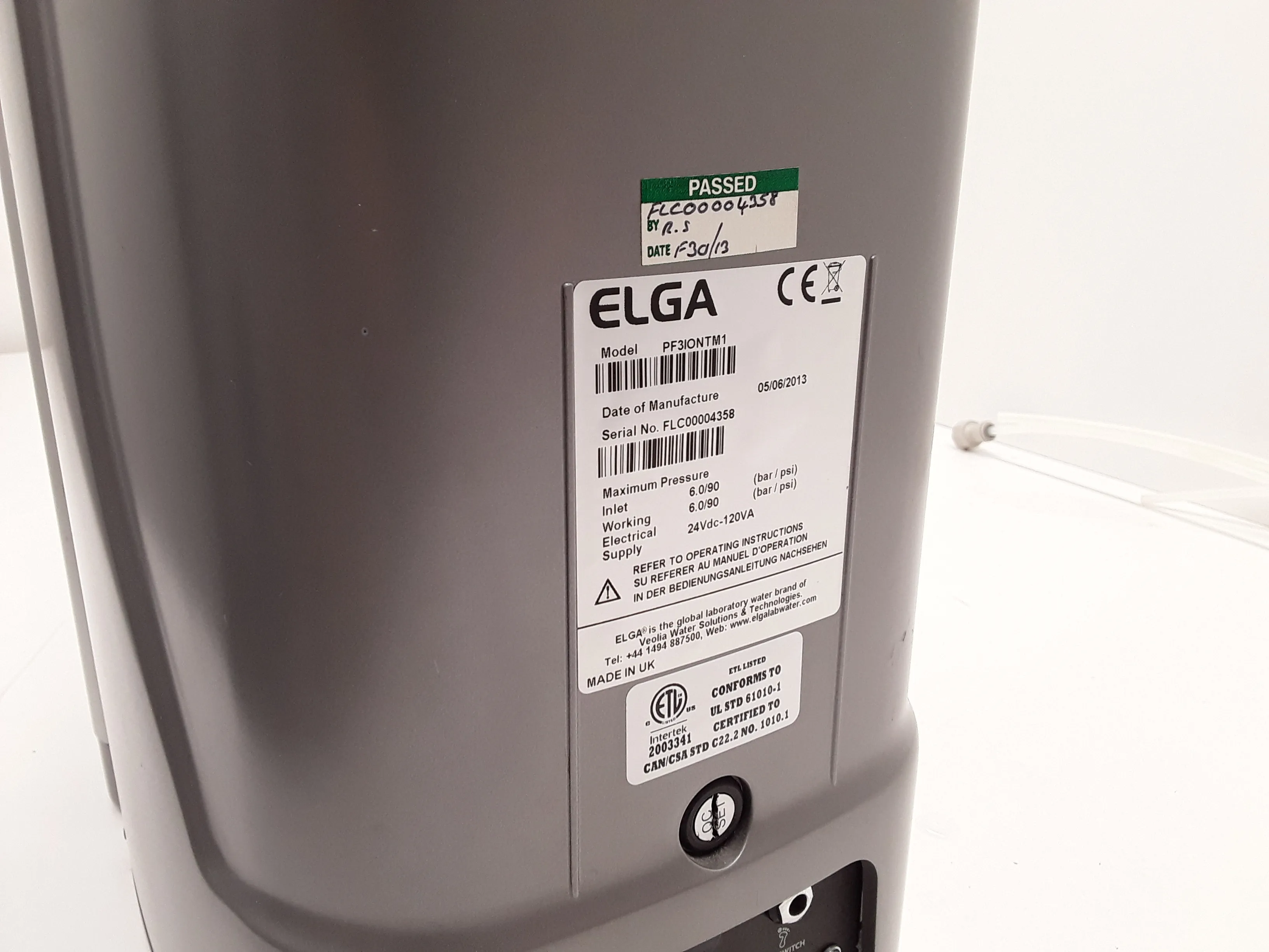 Ion Torrent / Life Technologies Water Purification System ELGA PURELAB flex 3 PF3IONTM1 (2019)