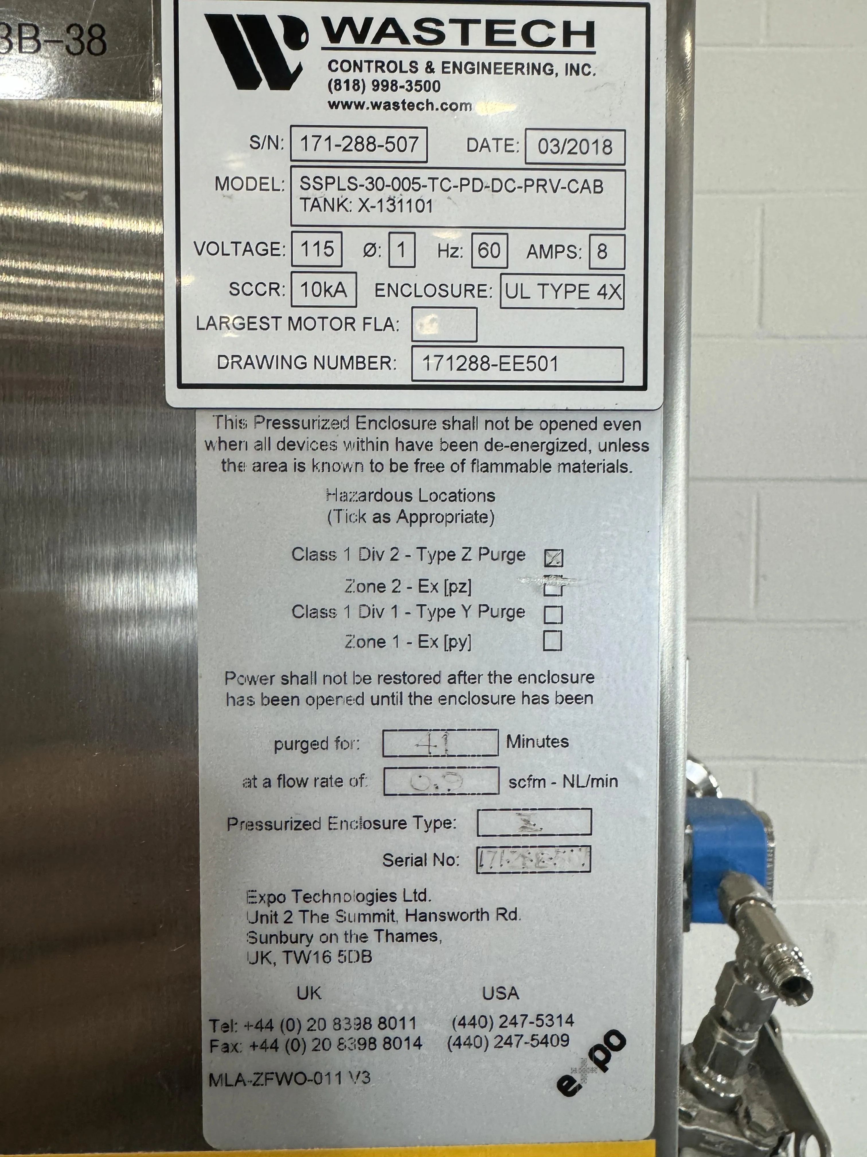 Tech Engineering SSPLS-30-005 Solvent Collector