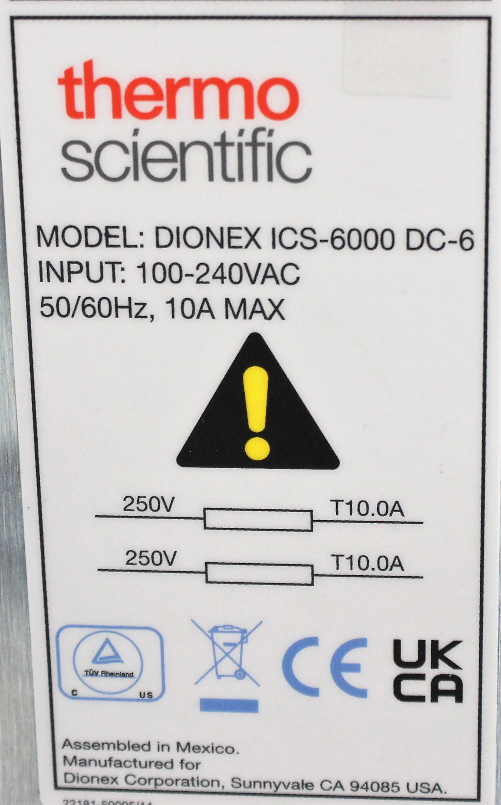 Thermo Scientific Dionex ICS-6000 DC-6 Chromatography Compartment Detector