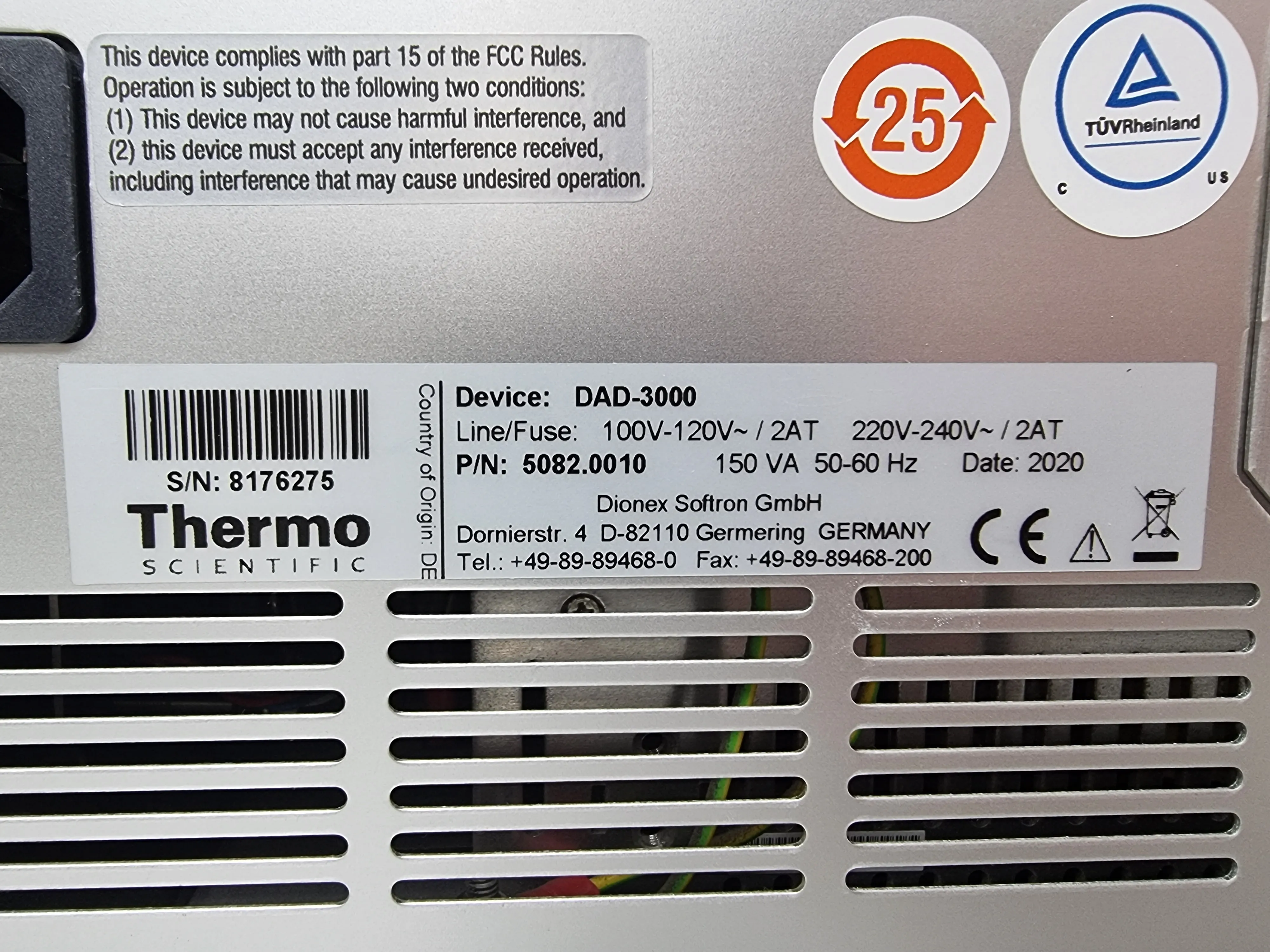 Thermo Scientific Dionex UltiMate Diode Array Detector DAD-3000 | HPLC / FPLC / GC / CE