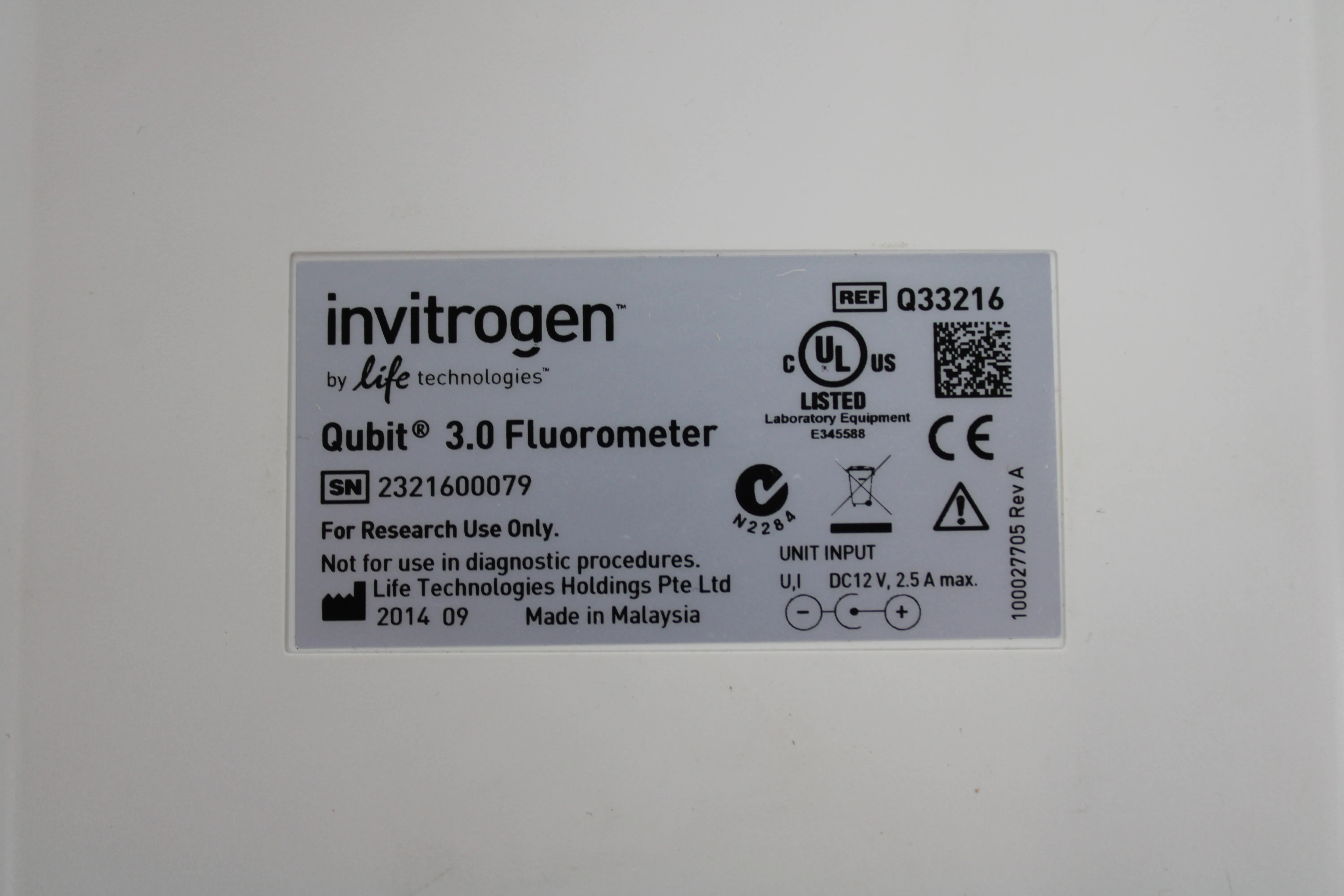 Used Invitrogen Qubit 3.0 Fluorometer Q33216 with 30-Day Warranty