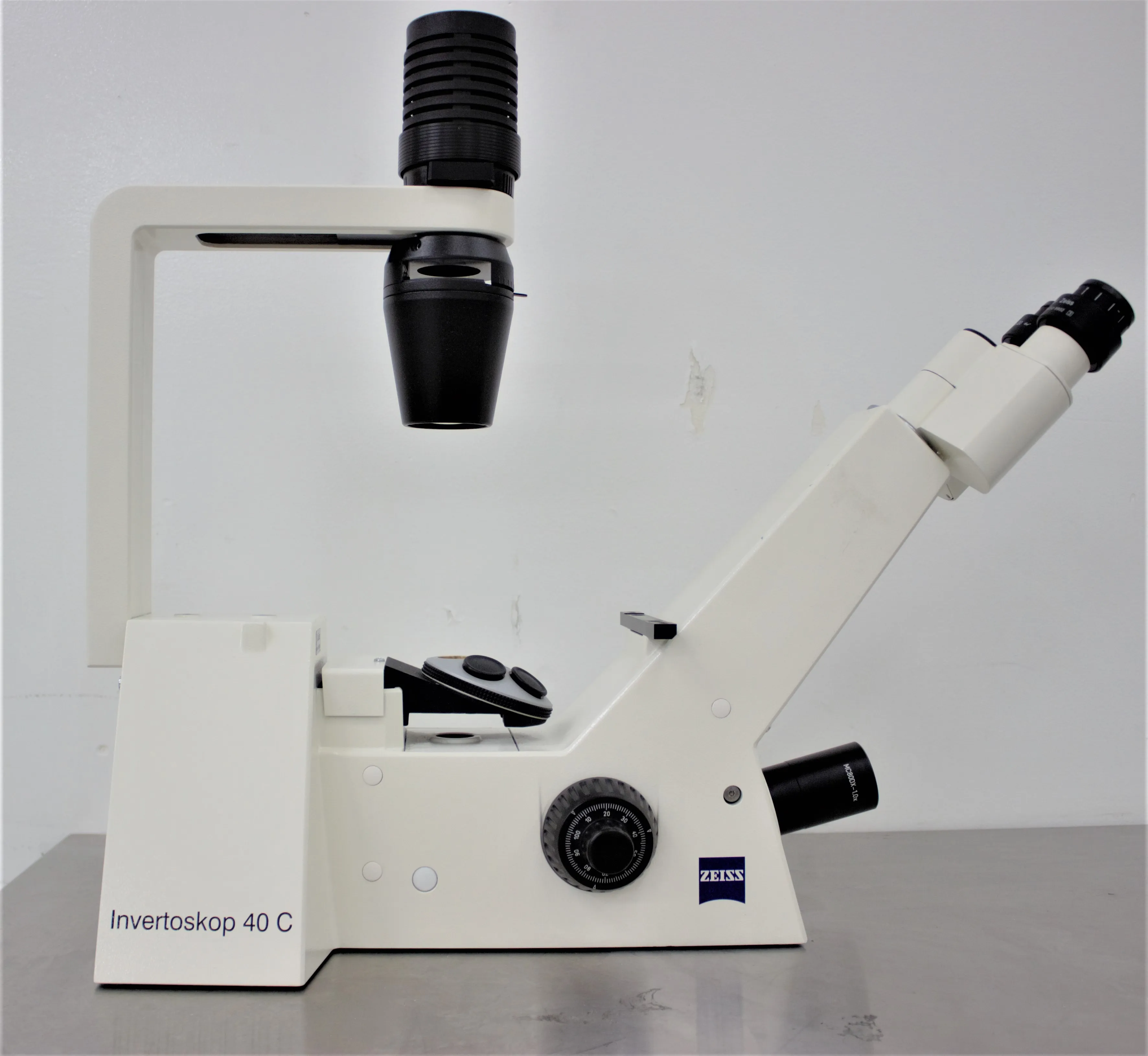 Zeiss Invertoscope 40 C Inverted Phase Contrast Microscope with Binocular Head