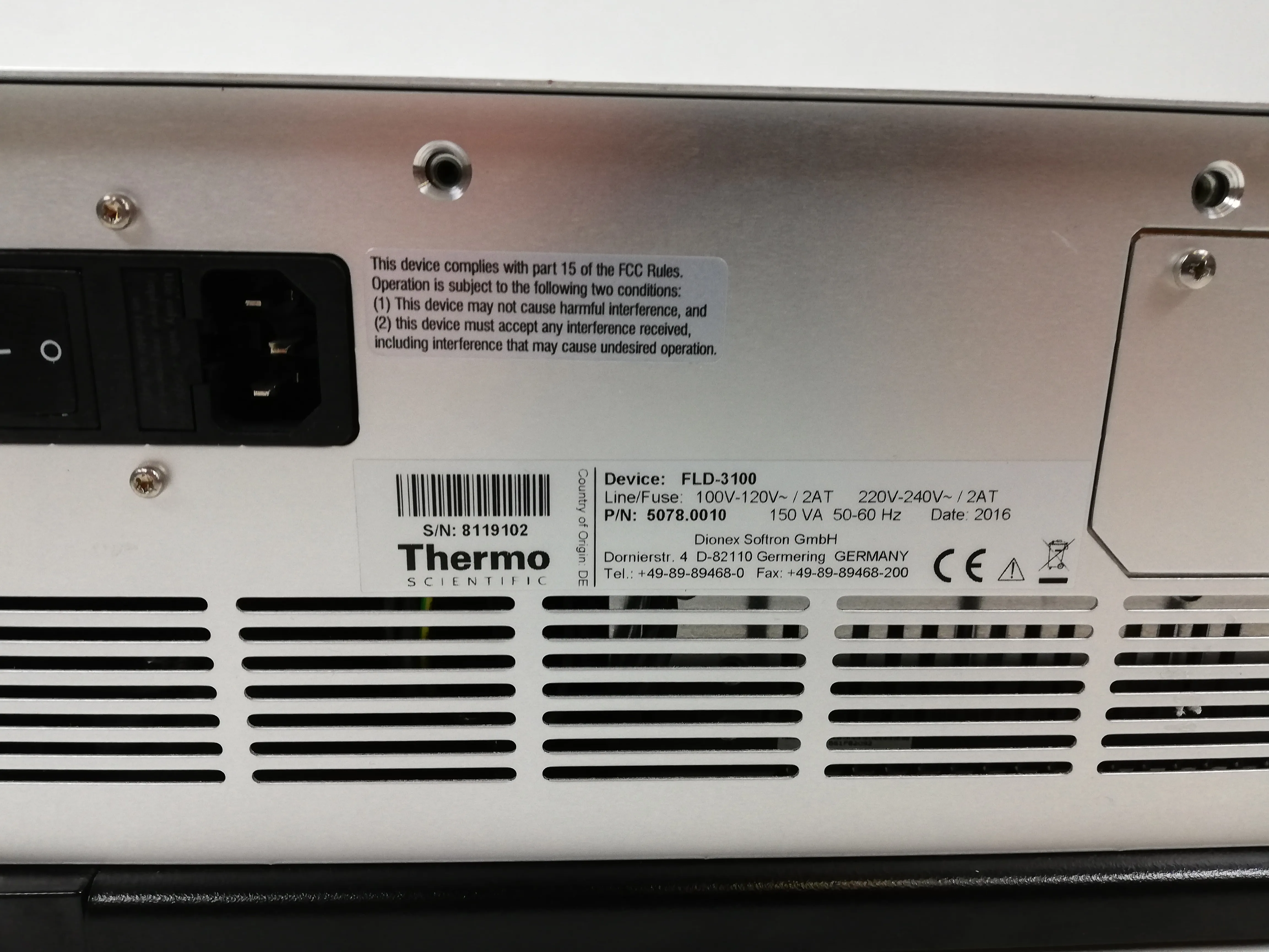 Thermo Scientific Dionex UltiMate 3000 Fluorescence Detector