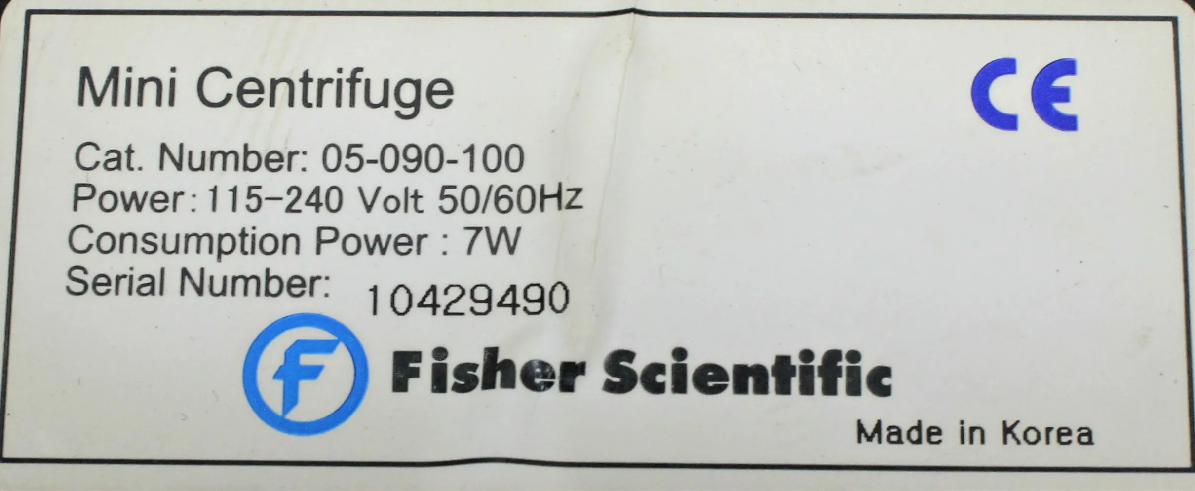 Fisher Scientific 05-090-100 Mini Centrifuge