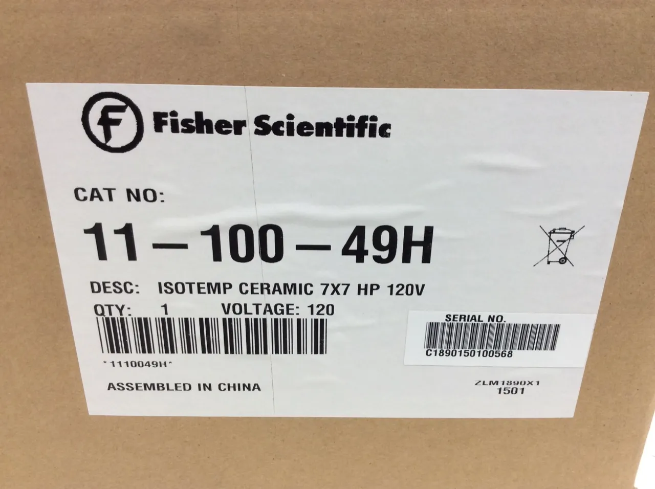 Fisher Scientific Isotemp Hotplate Cat. 11-100-49H