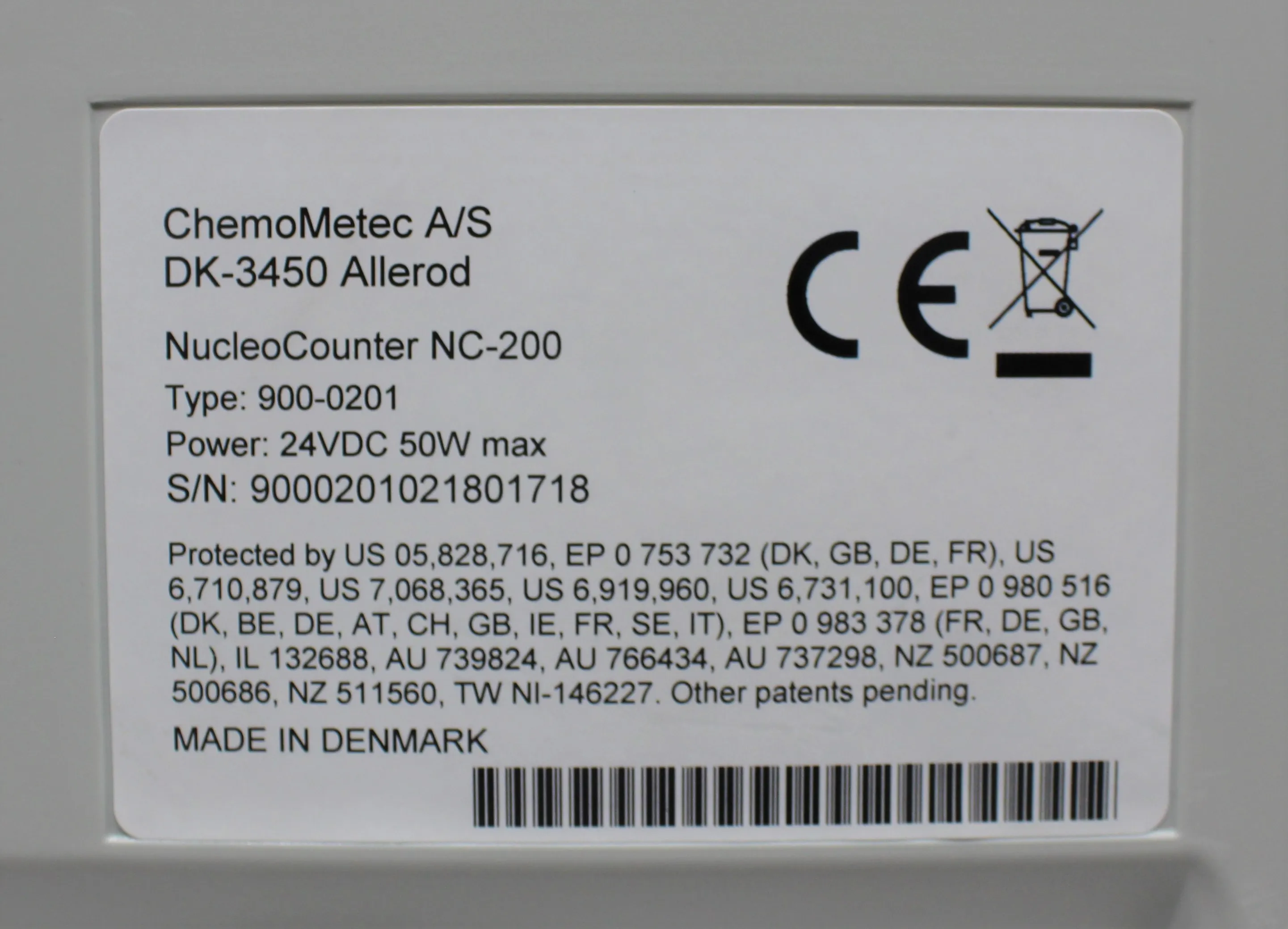 Chemometec NucleoCounterNC-200 Automated Cell Counter