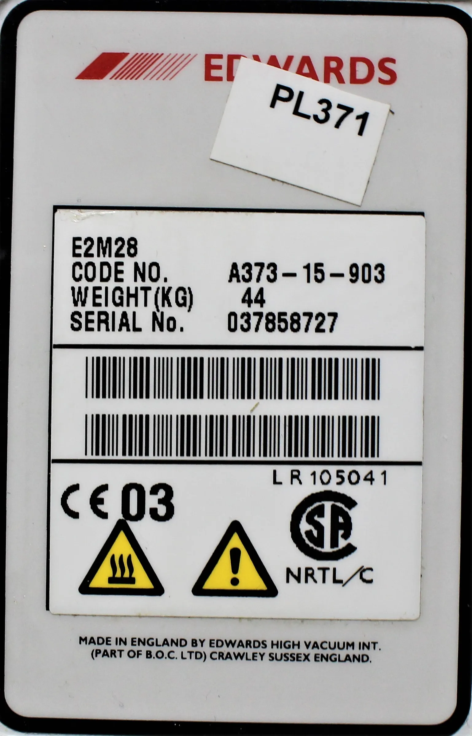 Edwards E2M28 Rotary Vane Vacuum Pump