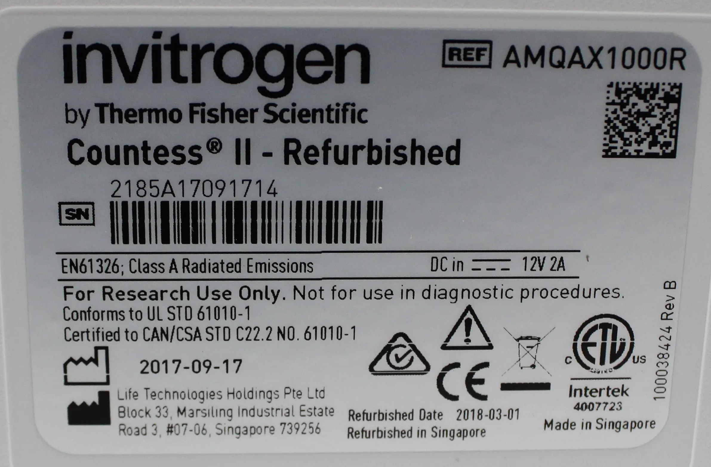 Invitrogen Countess II Automated Cell Counter - Needs Repairs