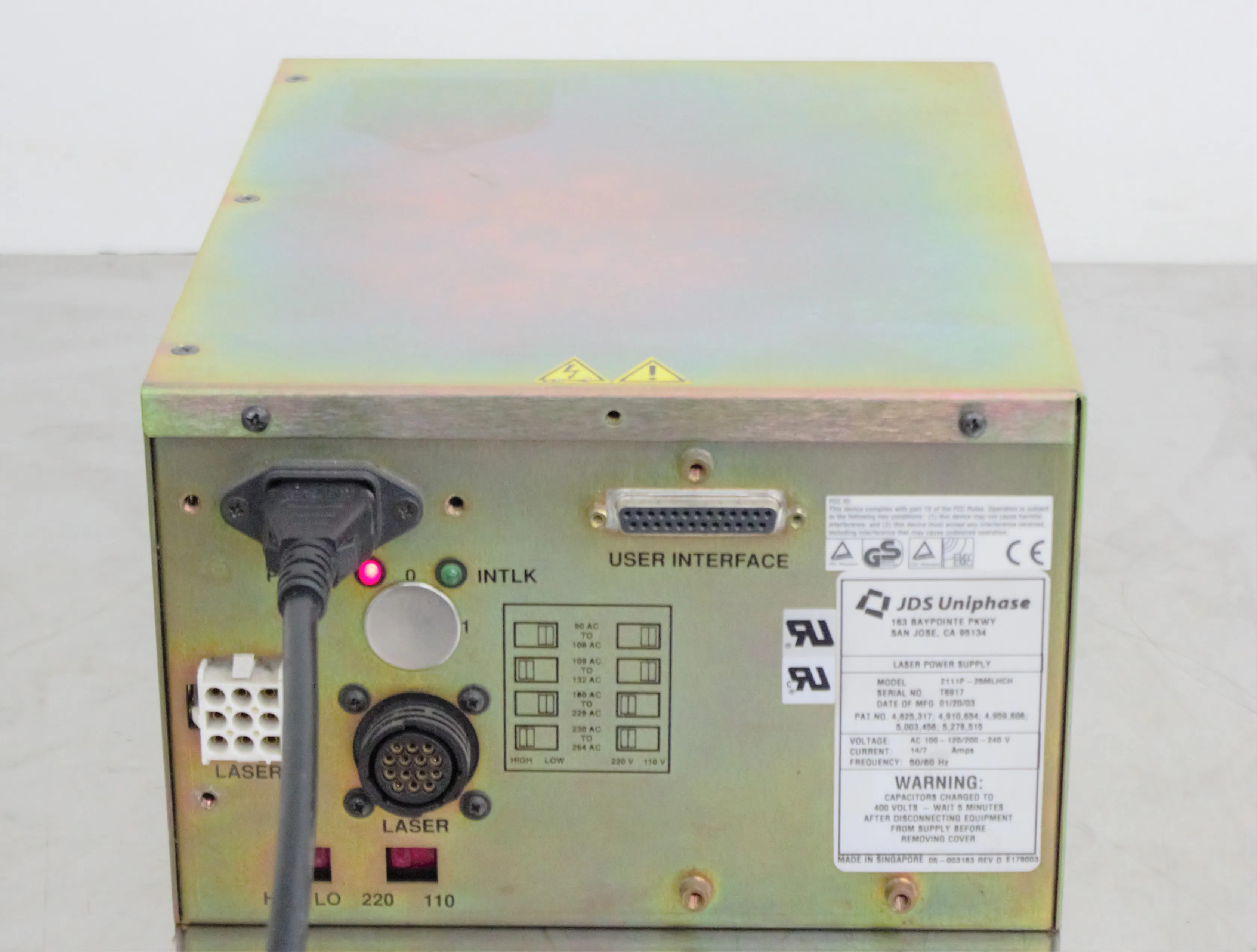 JDS Uniphase Laser Power Supply 2111P-25MLHCH