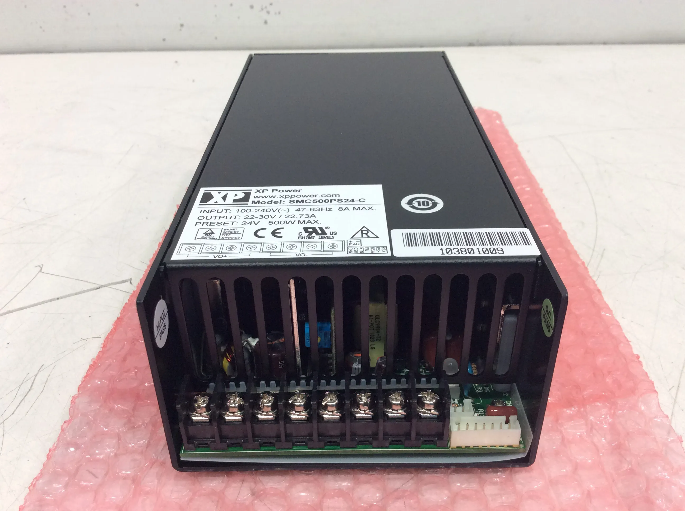 Used XP Power SMC500PS24-C 500W AC/DC Enclosed Power Supply with 30-Day Warranty