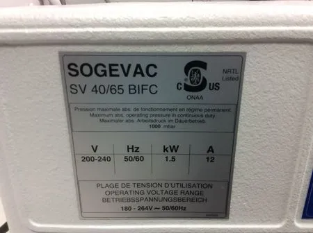 Sogevac SV65 BI FC Vacuum Pump