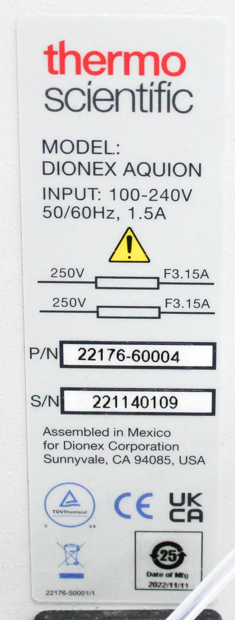 Thermo Scientific Dionex Aquion Ion Chromatography (IC) System 22176-60004