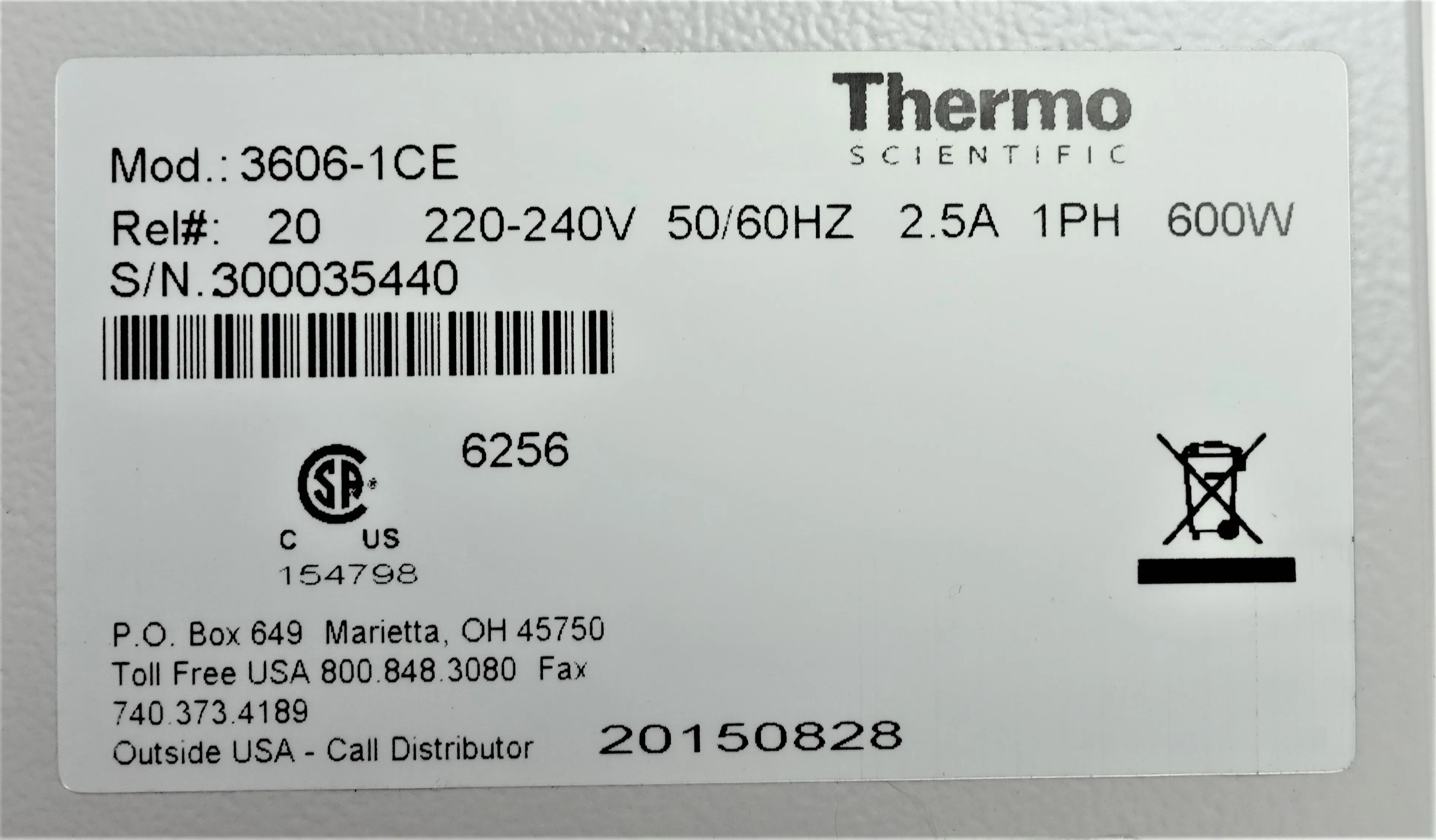 Thermo Fisher 3606-1CE Radiant Warm Wall Heating Oven