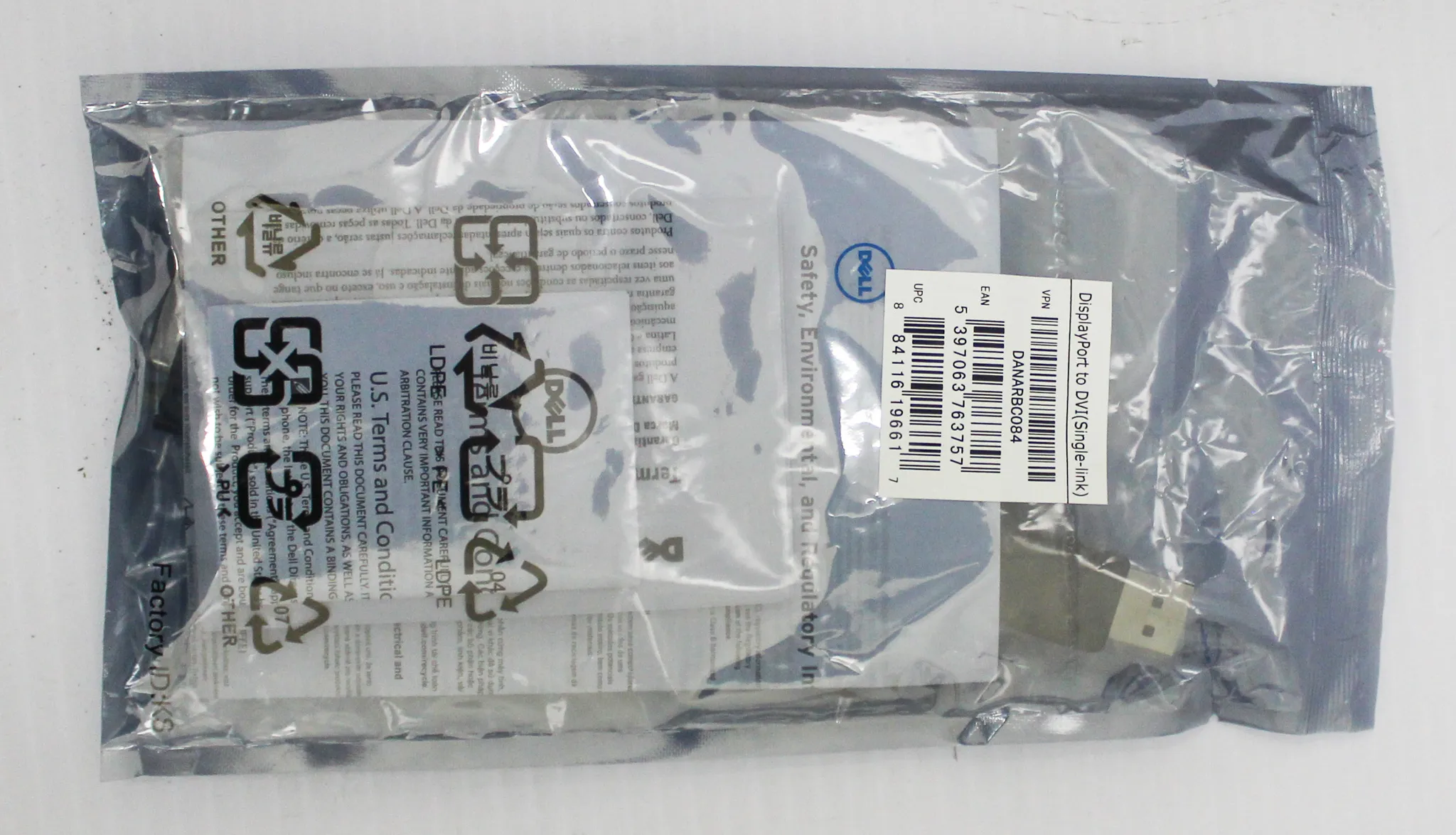 Dell DisplayPort to DVI Single-Link Adapter - 80 pcs. 64XF6