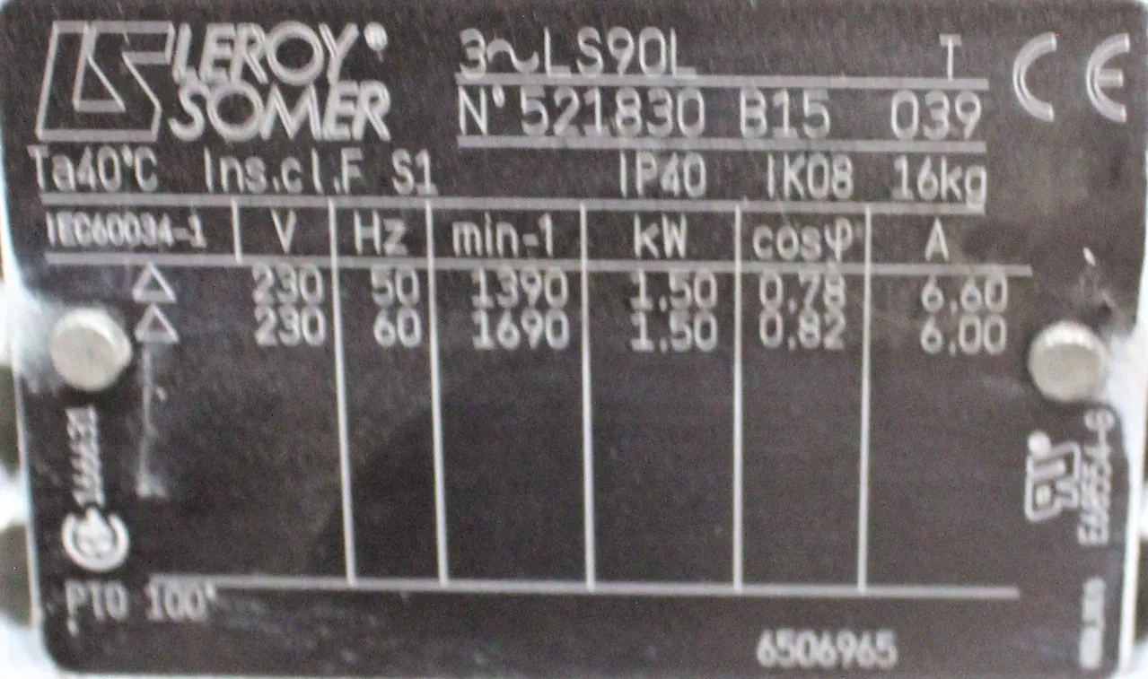 Leybold Sogevac SV65 BI FC Vacuum Pump 220V 60Hz US