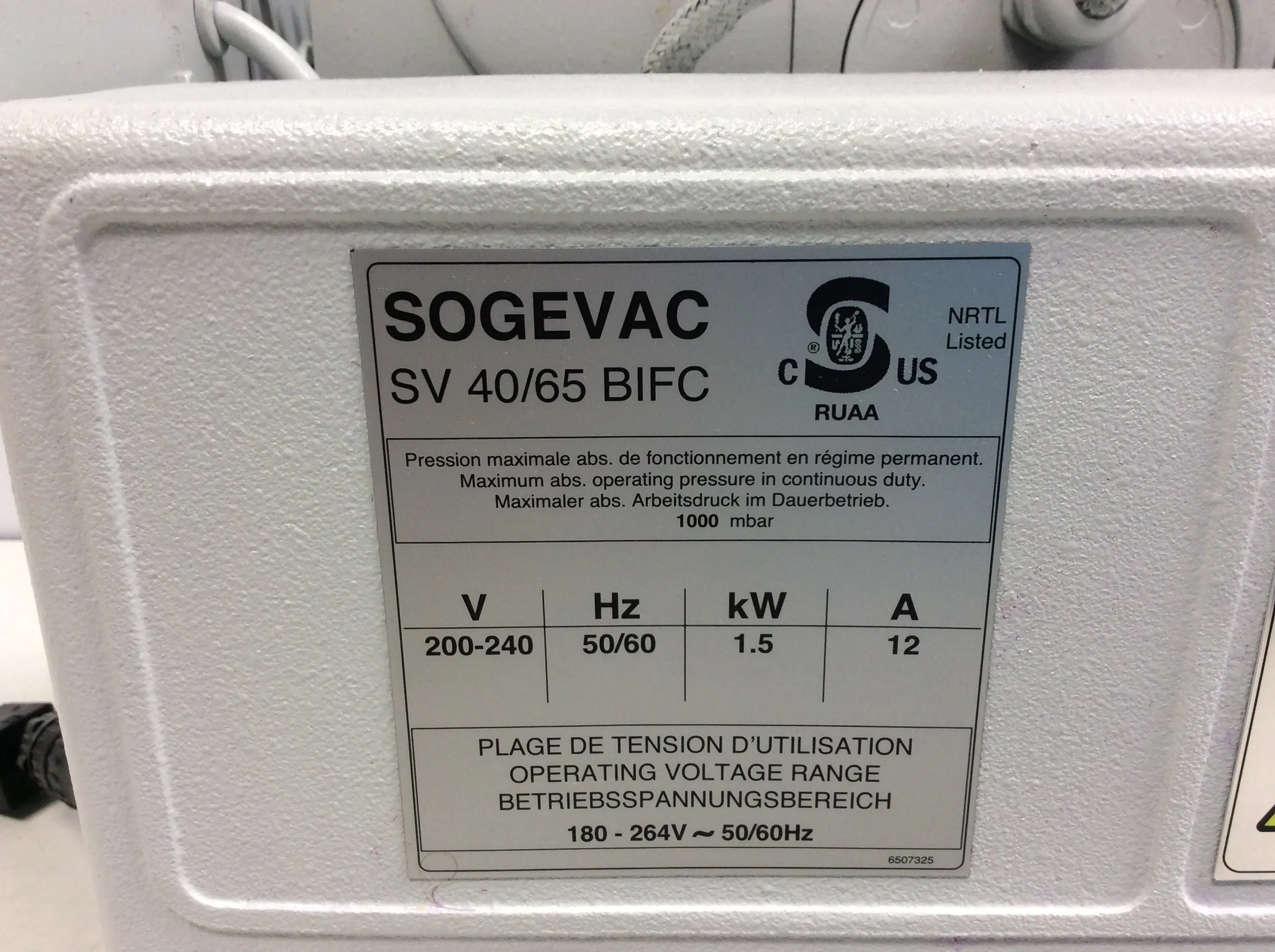 Sogevac SV65 BI FC Vacuum Pump