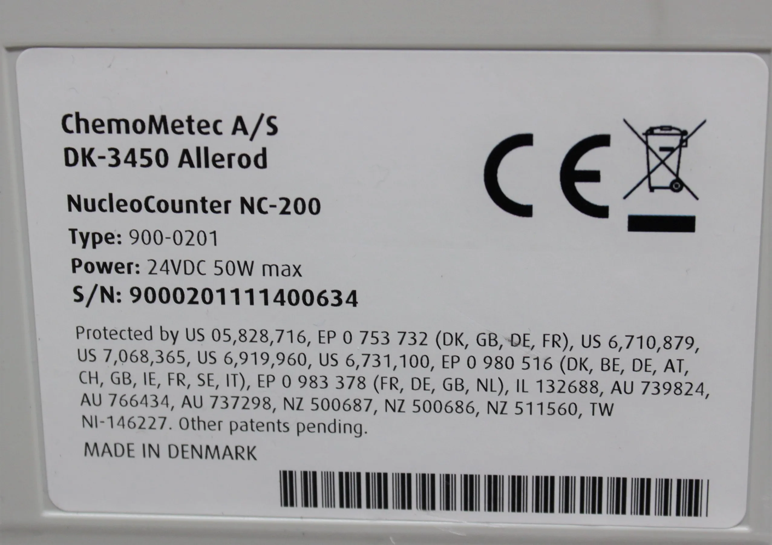 Chemometec NC-200 Automated Cell Counter with Via1-Cassette